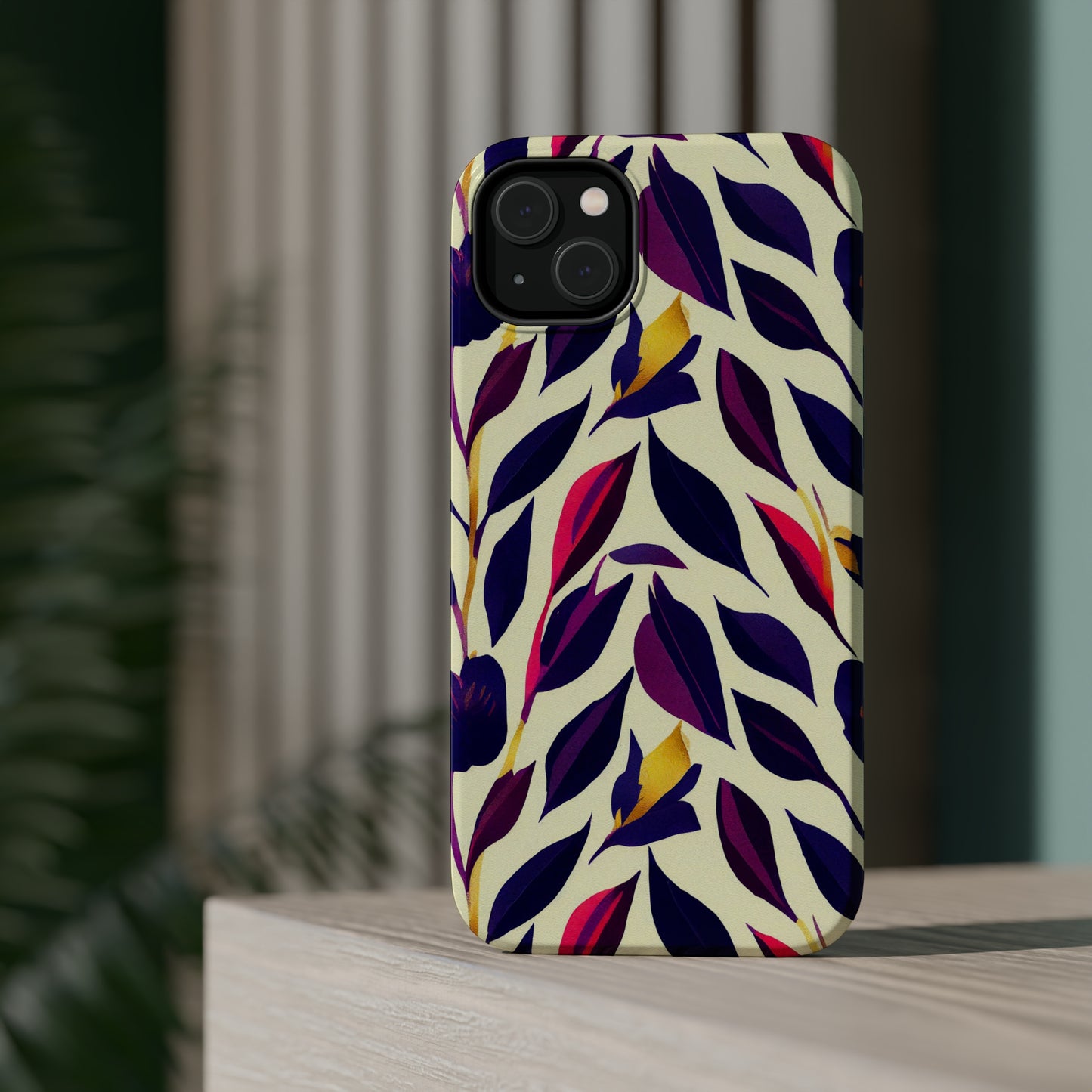 MagSafe Tough iPhone Case - Violet Flourish Damask