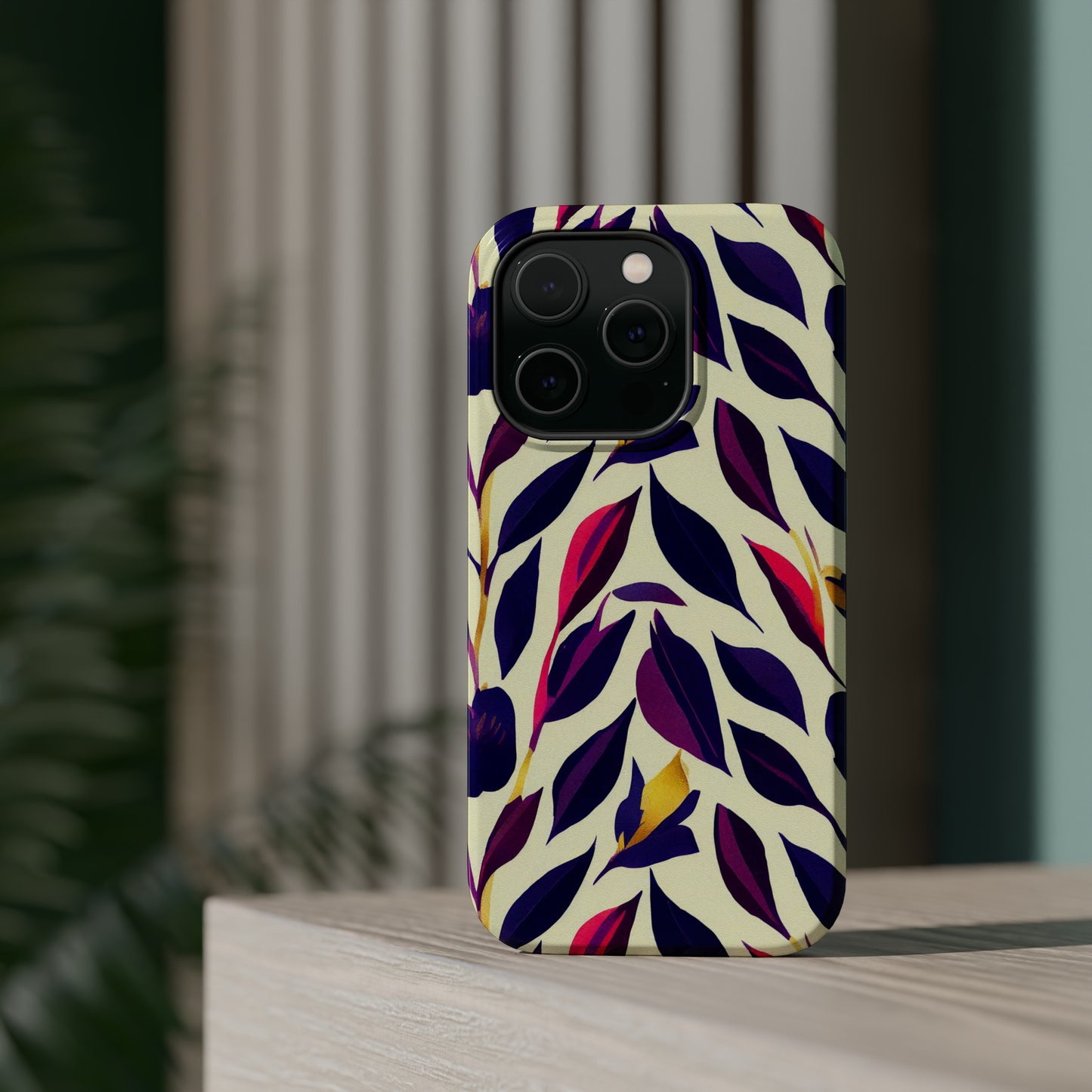 MagSafe Tough iPhone Case - Violet Flourish Damask