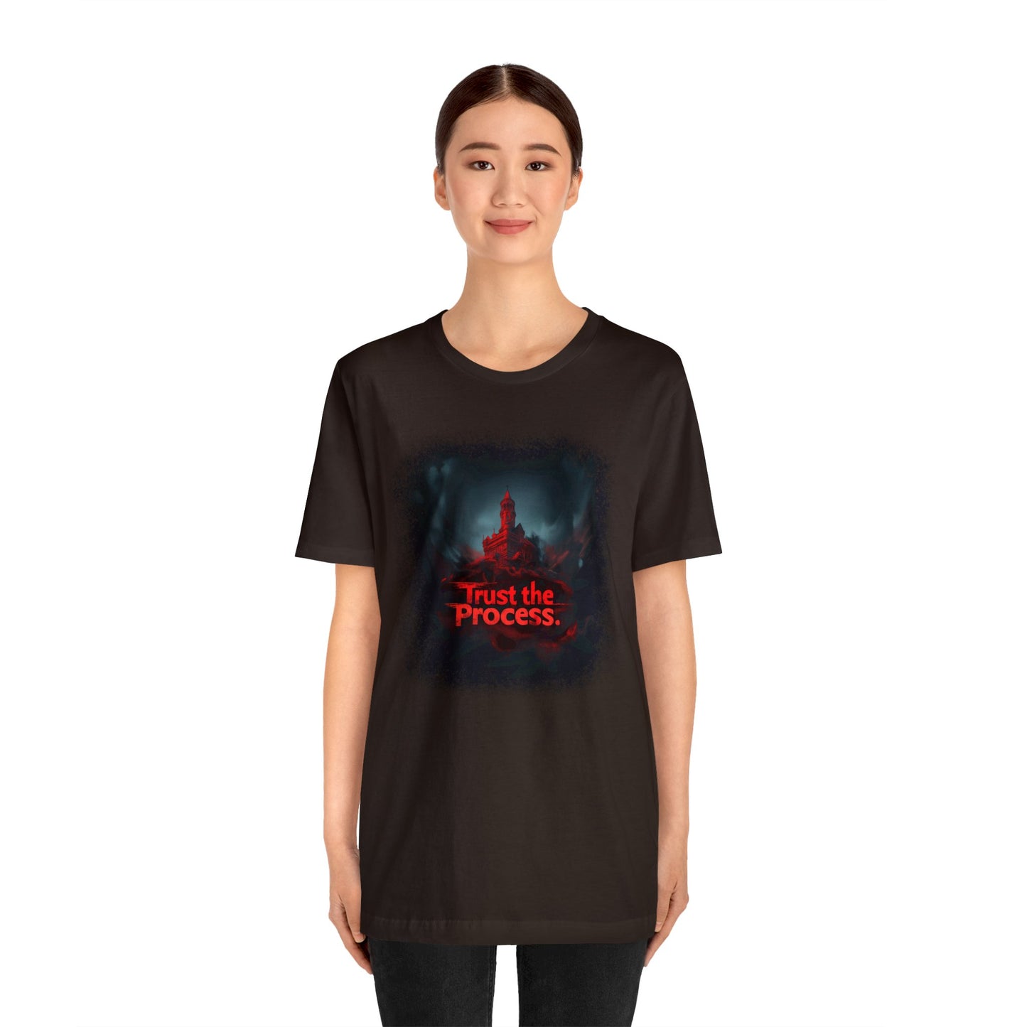 Unisex Jersey Short Sleeve Tee - Trust The Process Horror