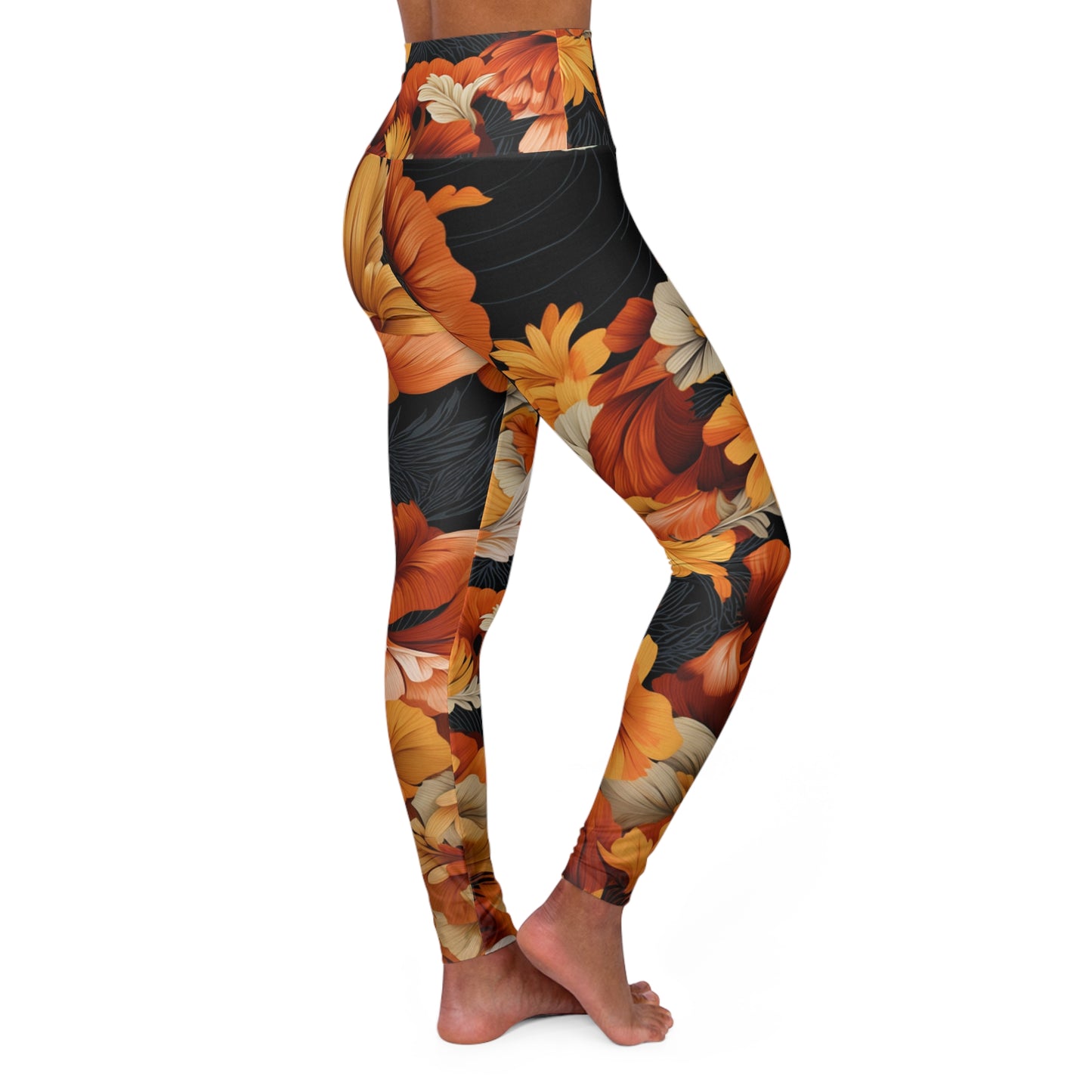 High Waisted Leggings - Velazquezian Castille