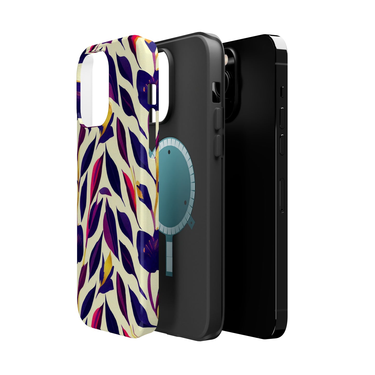 MagSafe Tough iPhone Case - Violet Flourish Damask