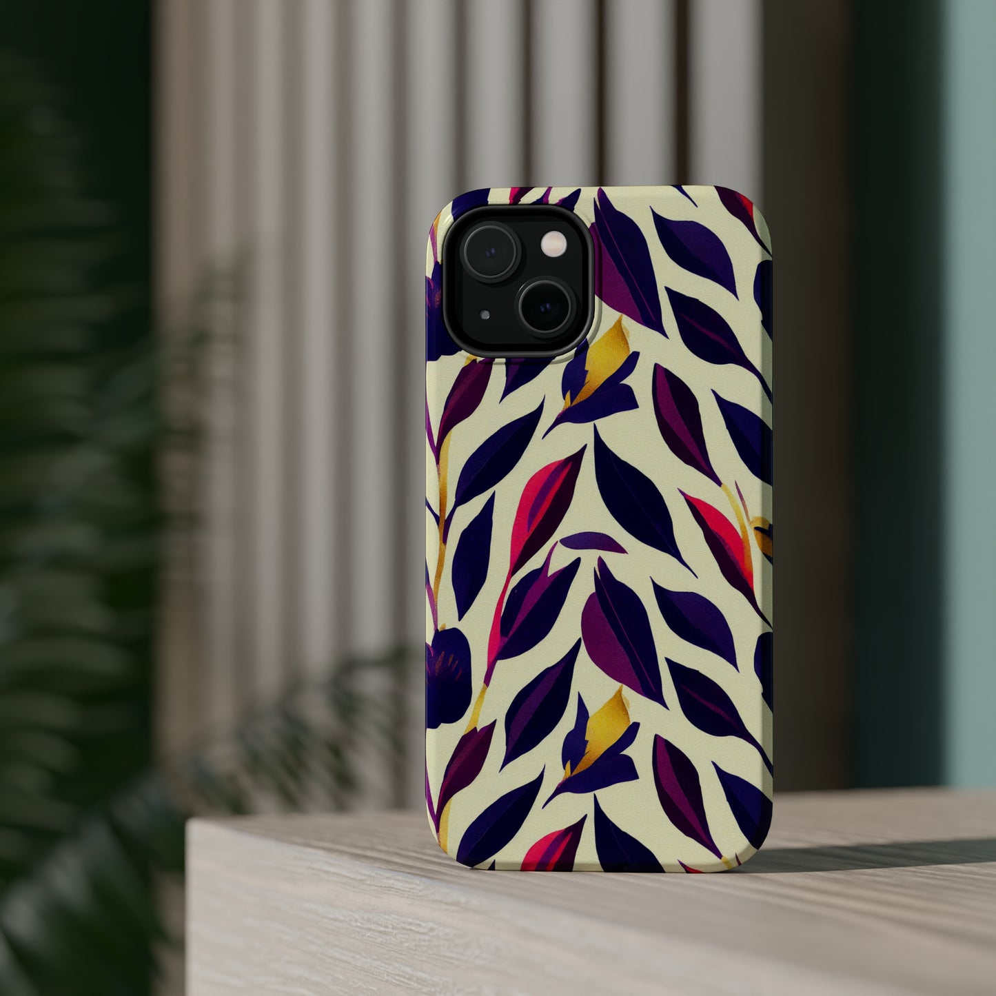 MagSafe Tough iPhone Case - Violet Flourish Damask