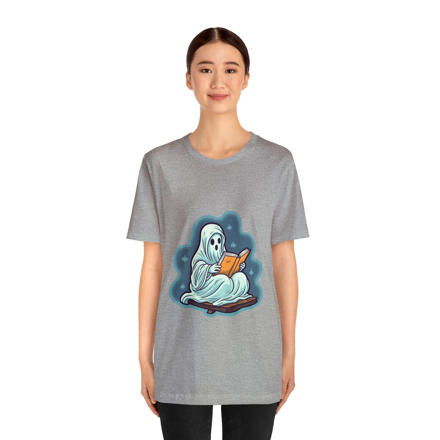 Bookish Ghost Tee, Halloween Literary Tee, Teacher's Halloween Present, Librarian Themed Tee, Spooky Ghost Tee