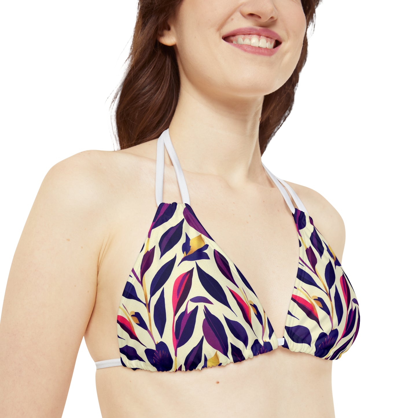 Strappy Bikini Set - Violet Flourish Damask