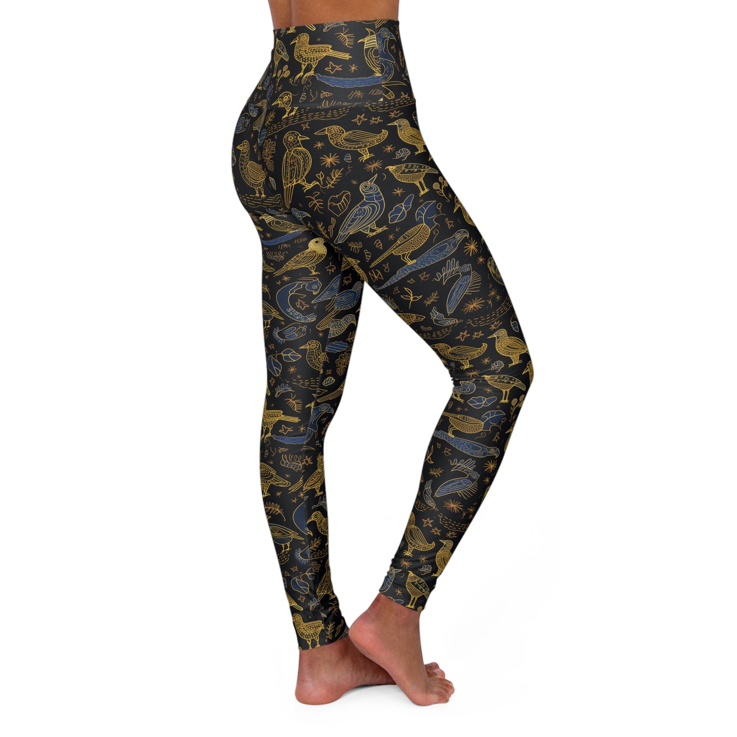 High Waisted Leggings - Avian Glyphs
