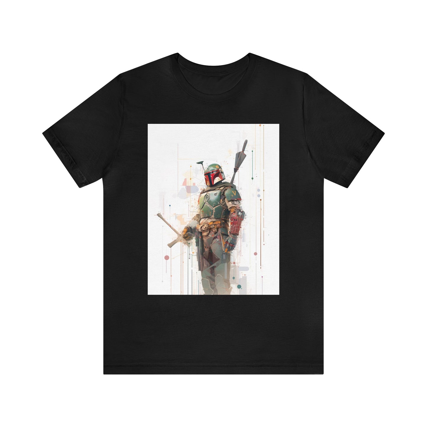 Unisex Jersey Short Sleeve Tee - Boba Fett infographic illustration
