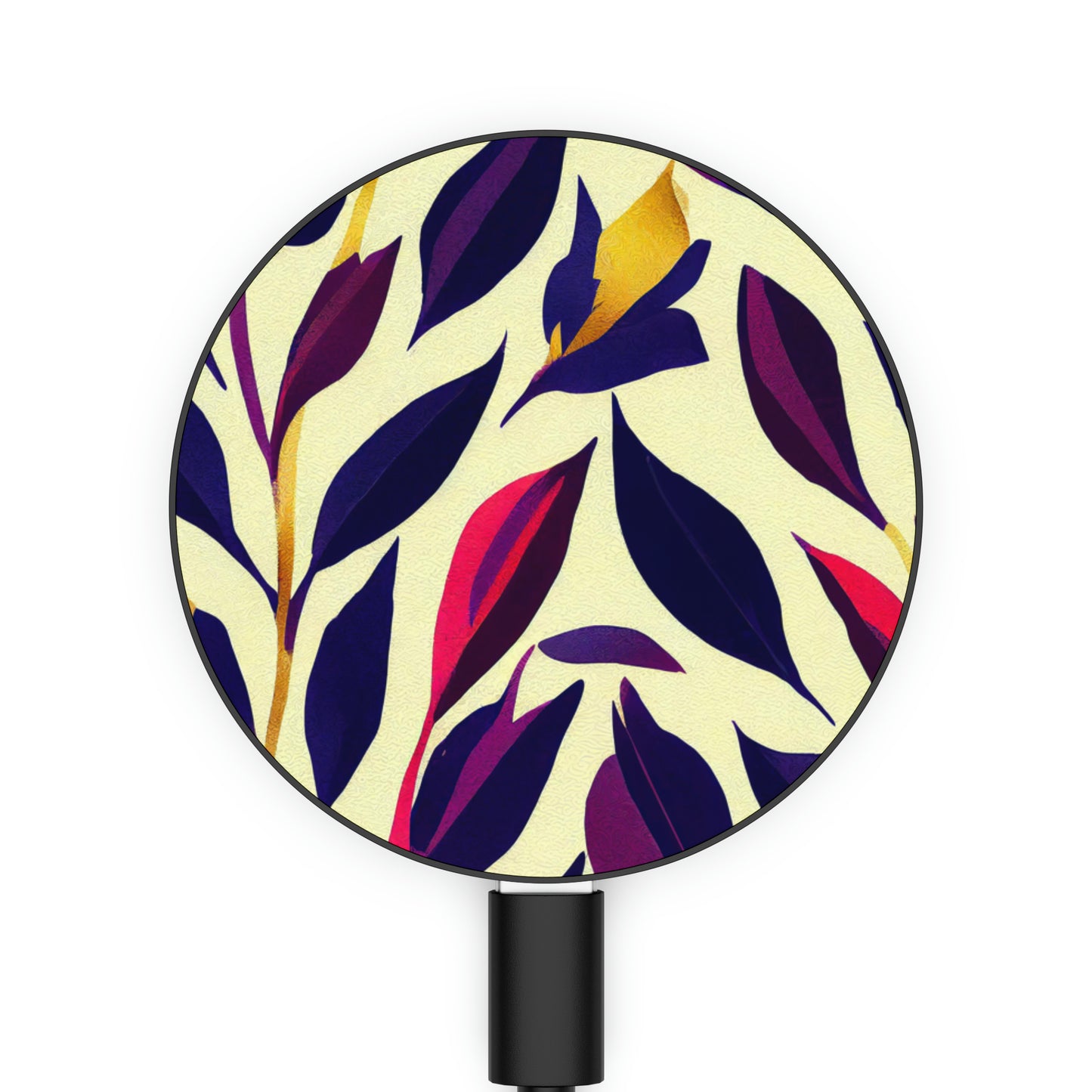 Magnetic Induction Charger - Violet Flourish Damask
