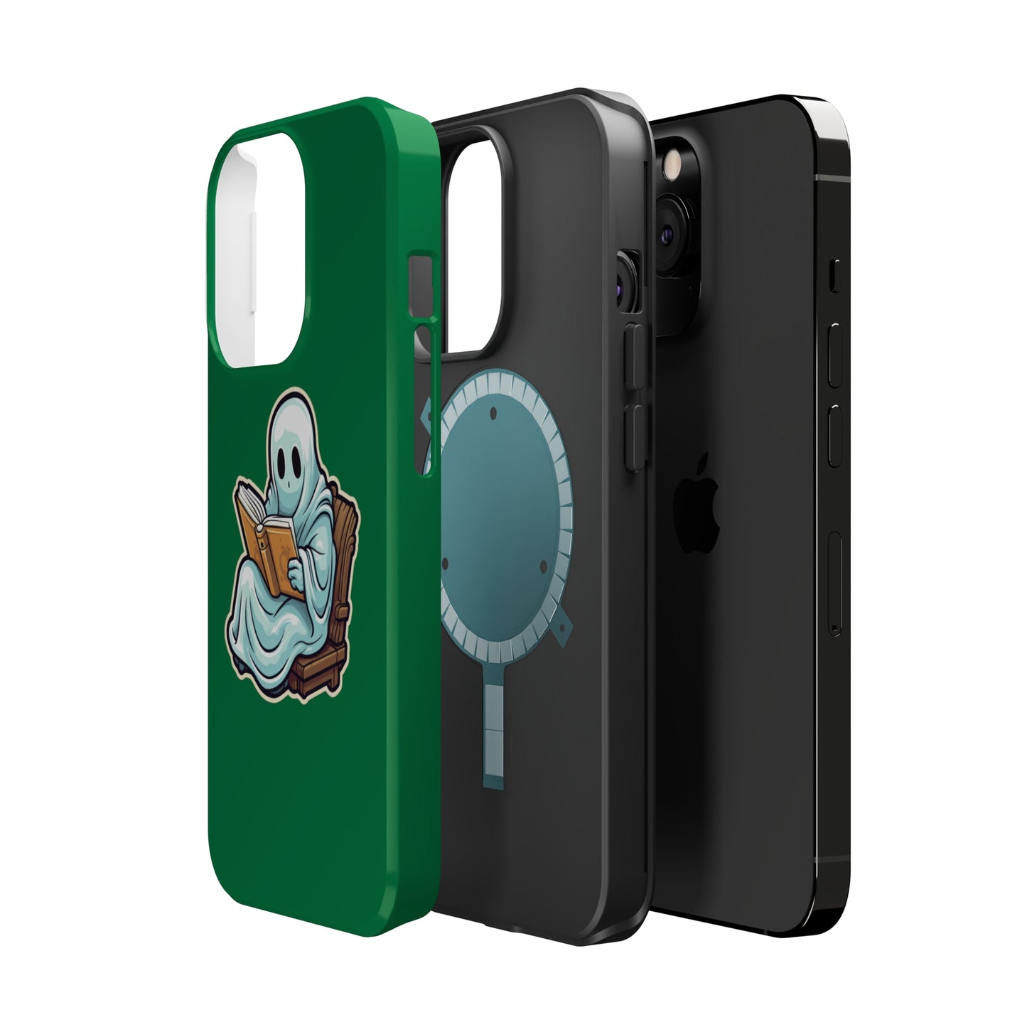 Ghost Reading Books iPhone Case, Halloween Teacher Gift, Librarian, Ghost, Halloween MagSafe Tough iPhone Case