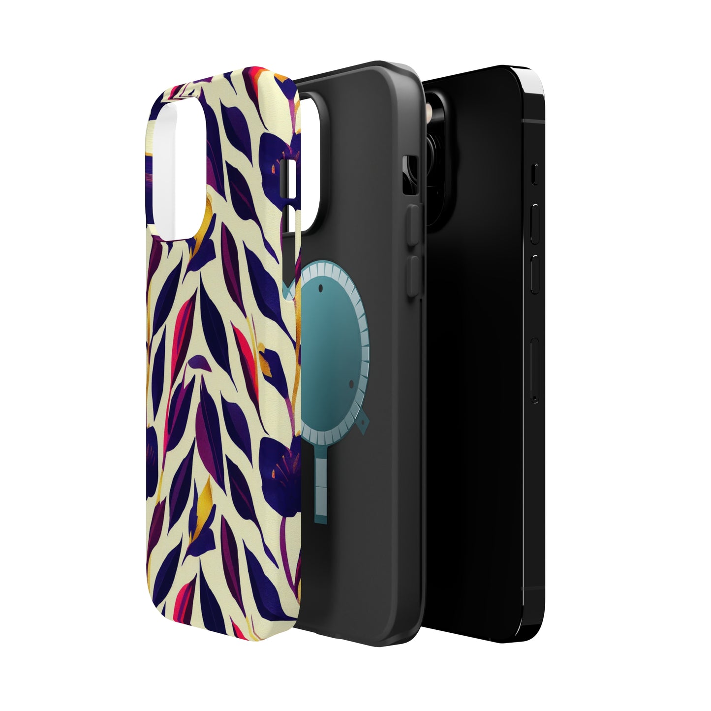 MagSafe Tough iPhone Case - Violet Flourish Damask