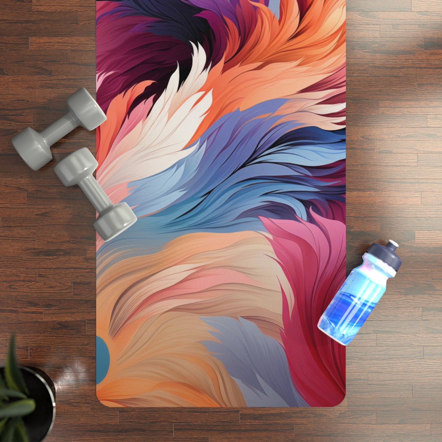 Rubber Yoga Mat- Bard Makarasana Retro Anime Abstract