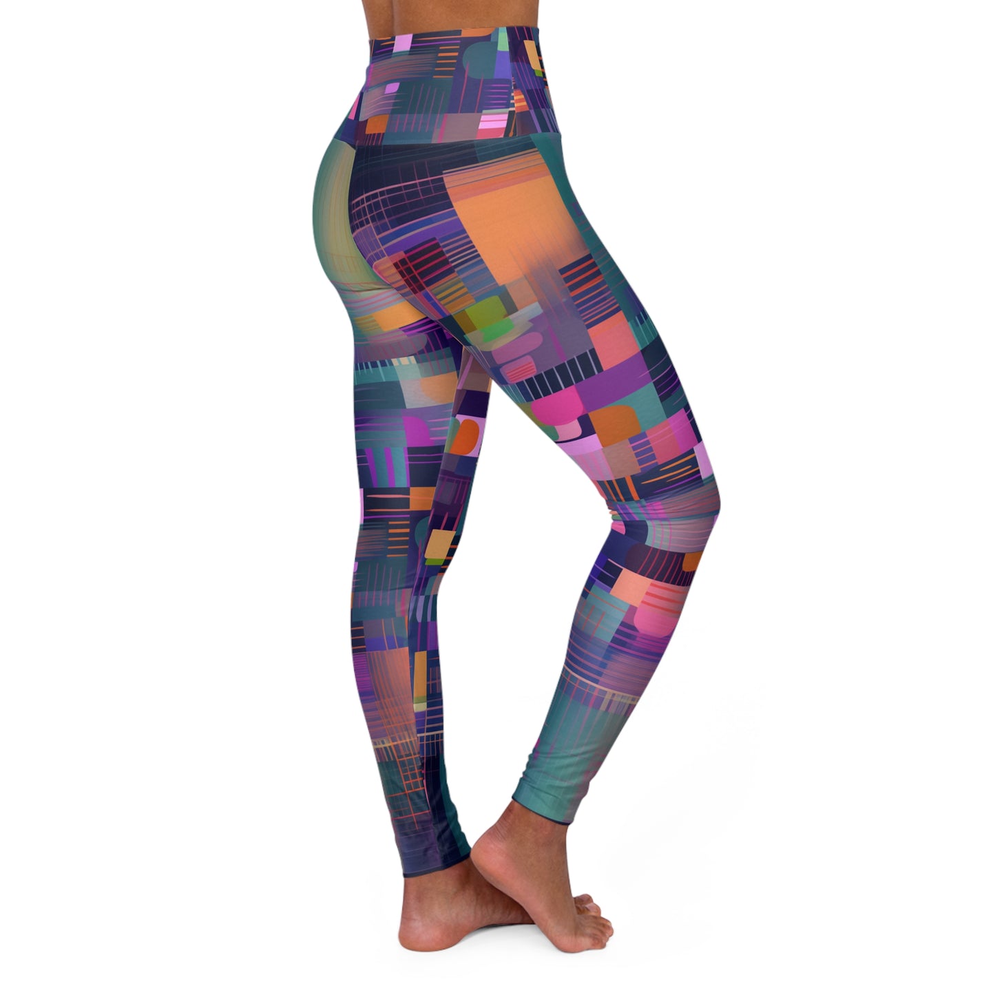 High Waisted Leggings - Ronsard Moscow Plaid