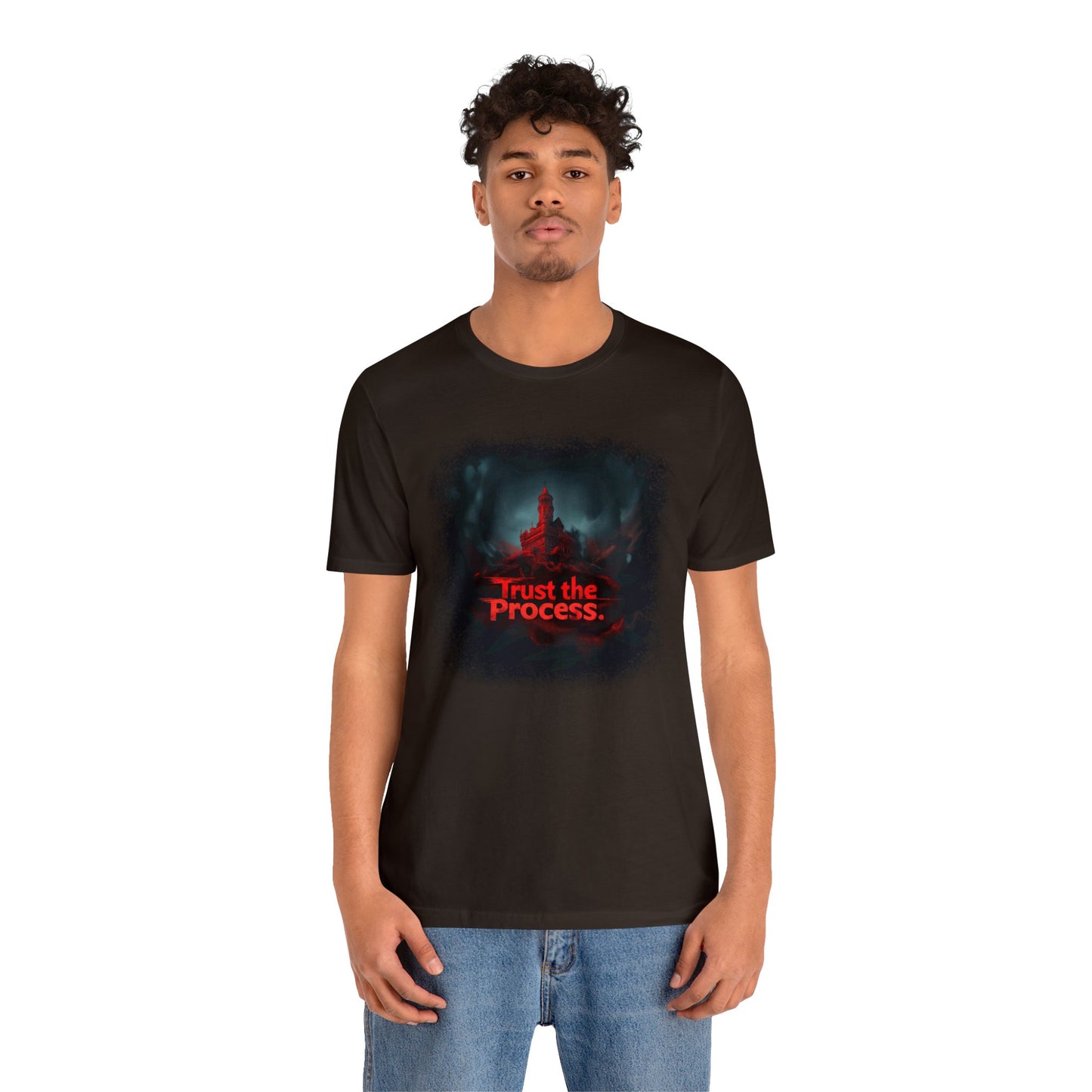 Unisex Jersey Short Sleeve Tee - Trust The Process Horror