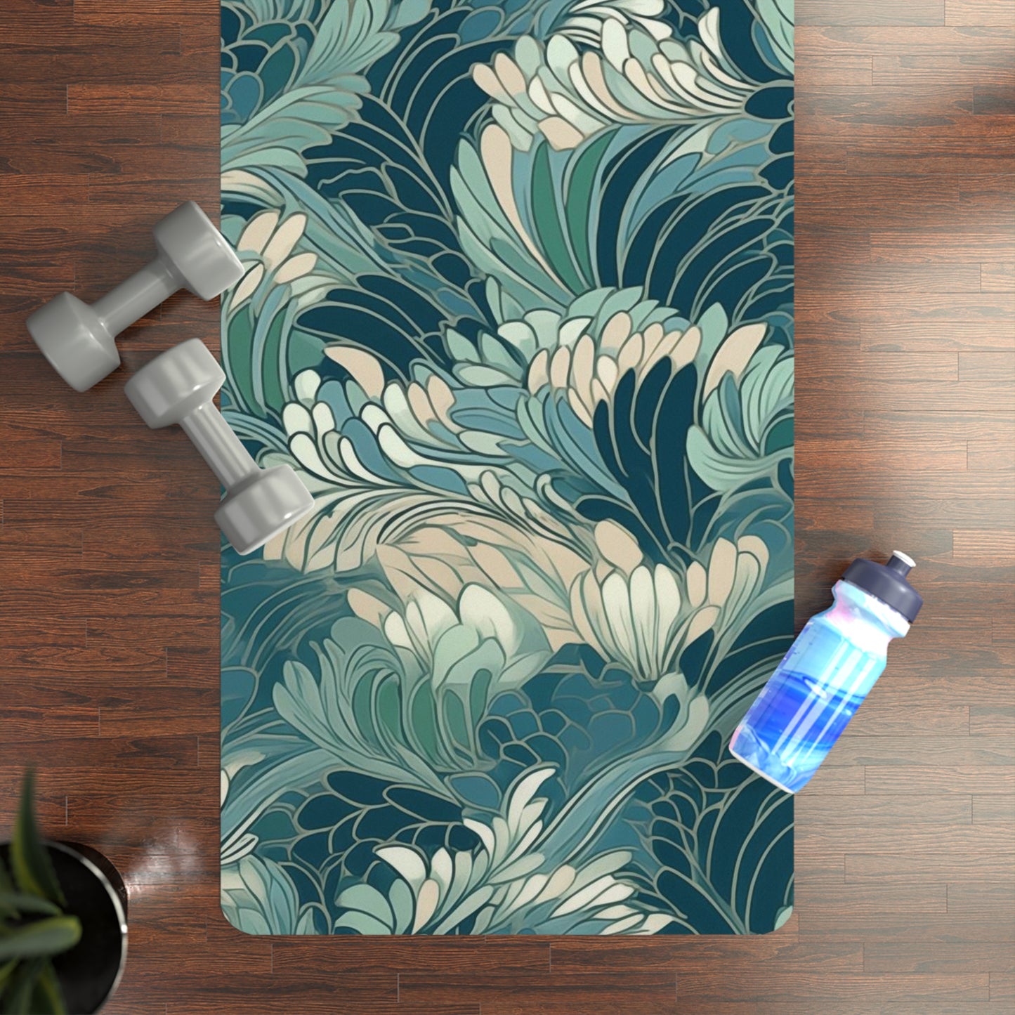 Rubber Yoga Mat- Gregoria Ustrasana Chinoiserie