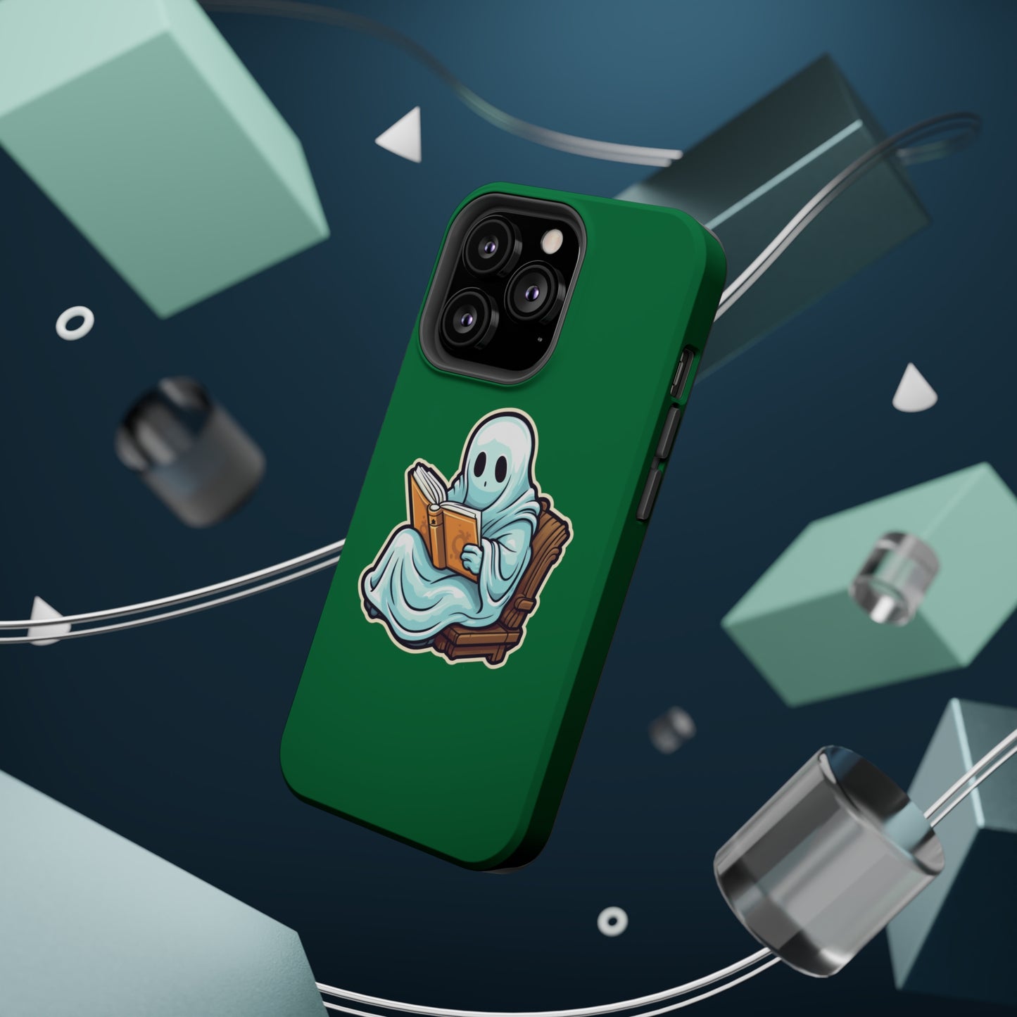 Ghost Reading Books iPhone Case, Halloween Teacher Gift, Librarian, Ghost, Halloween MagSafe Tough iPhone Case