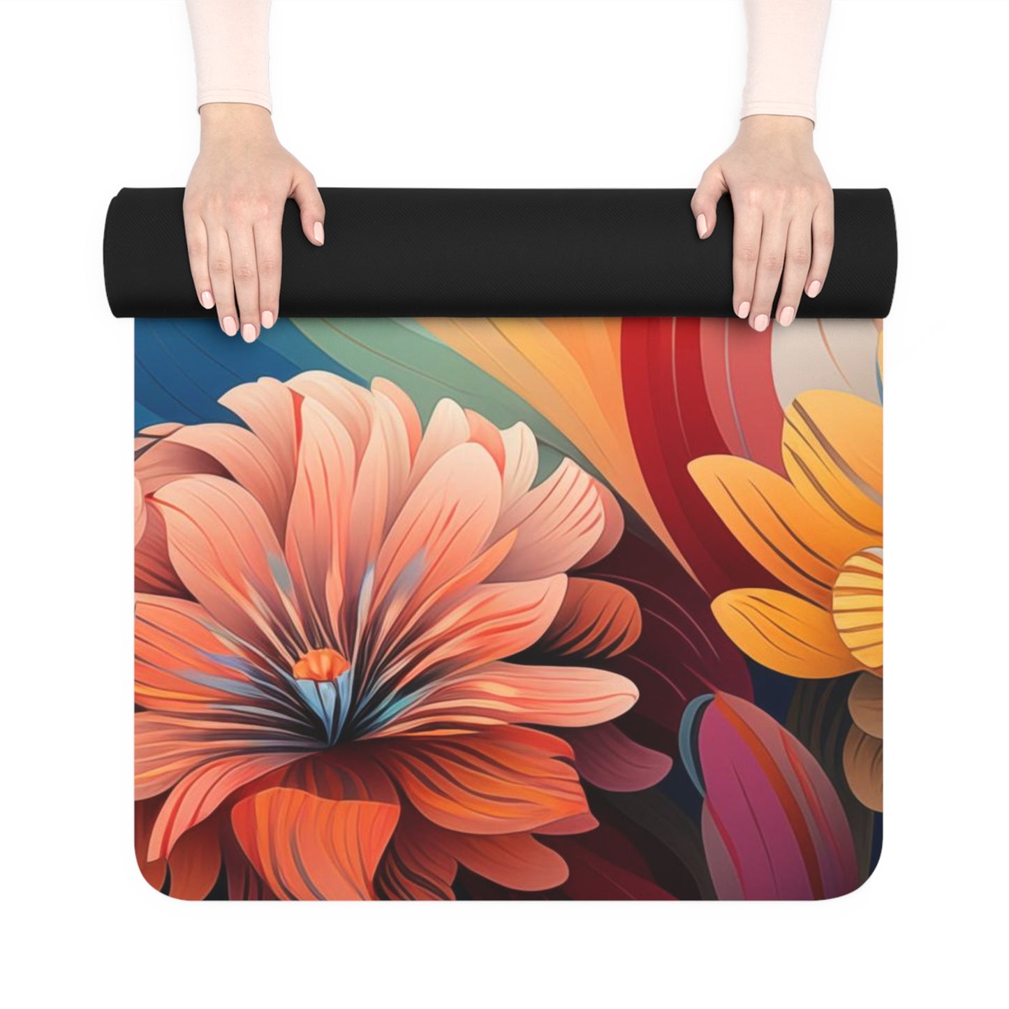 Rubber Yoga Mat- Philomena Kinkaku-ji Art Deco