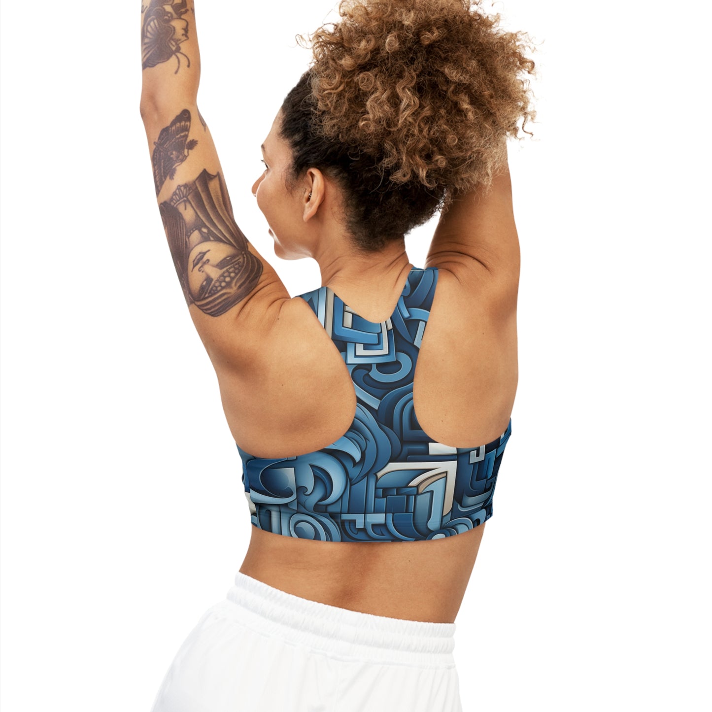 Sports Bra - Ginevra Bhujangasana Greek Key