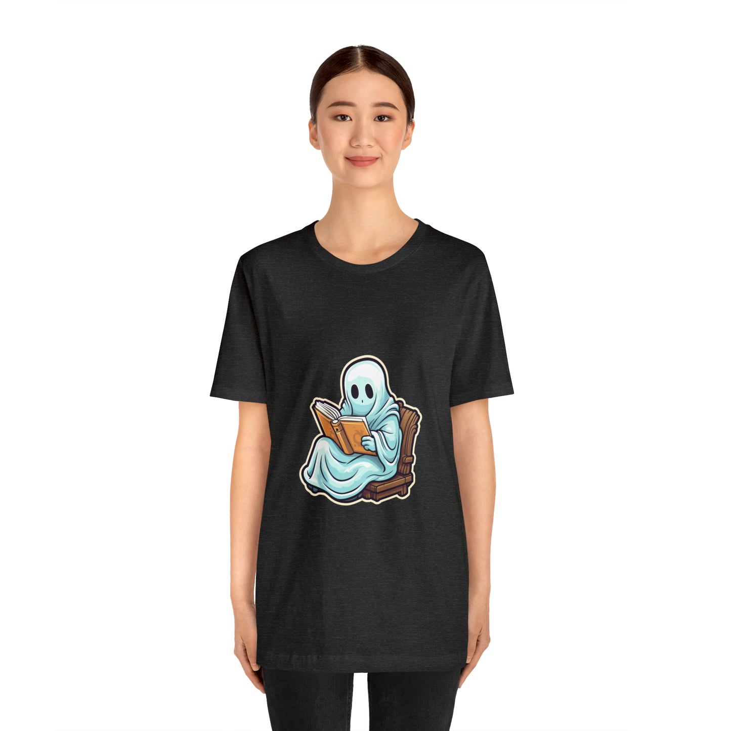 Ghost Reading Books Tee Shirt, Halloween Teacher Gift, Librarian, Ghost, Halloween Tee