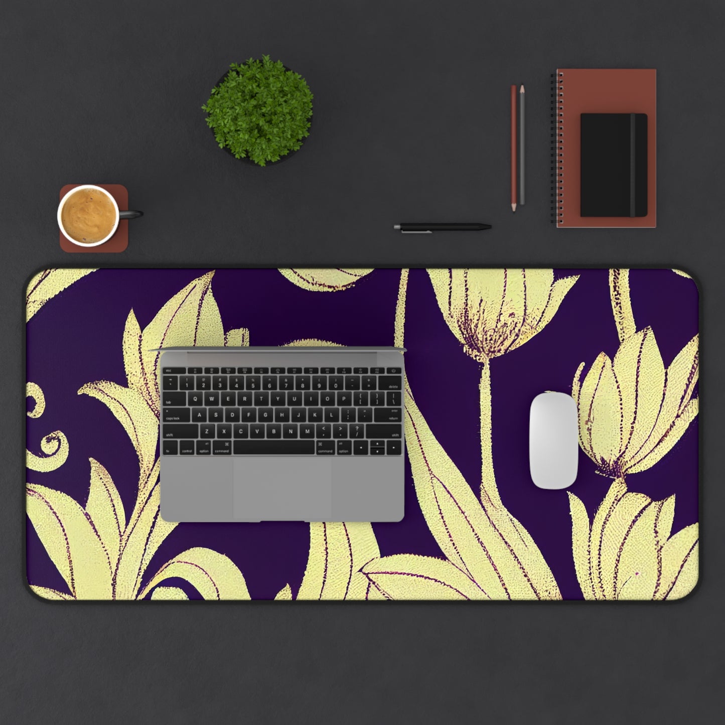 Desk Mat - Baroque Blossom Damask