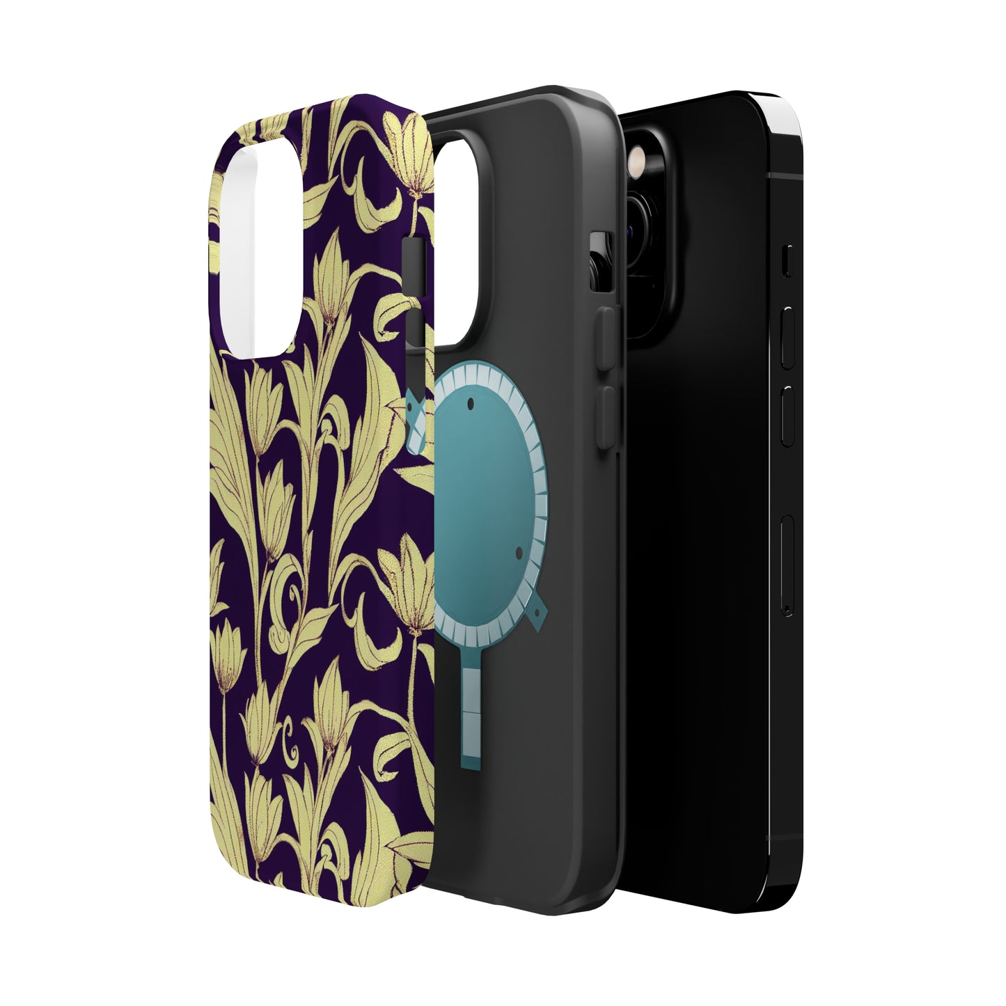MagSafe Tough iPhone Case - Baroque Blossom Damask