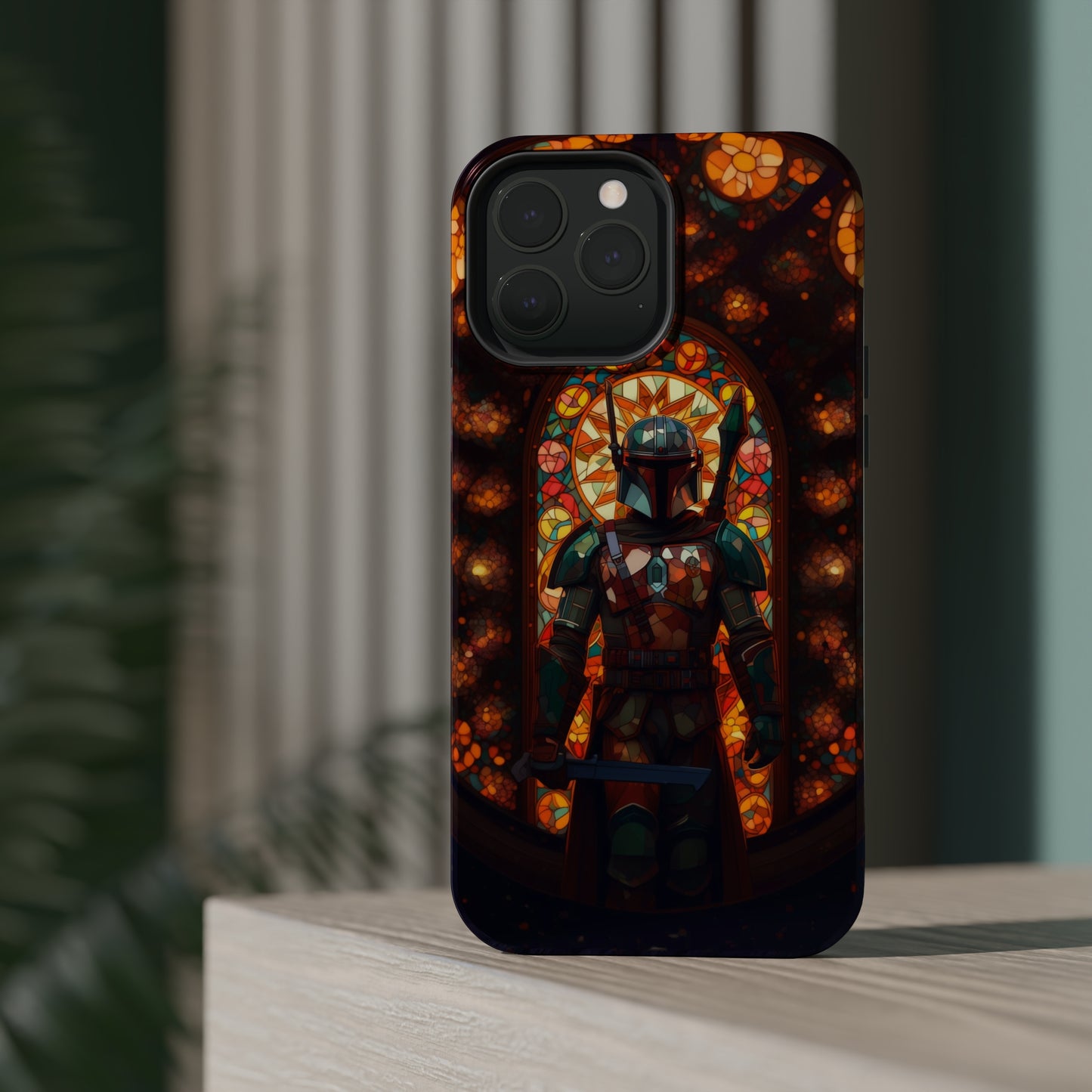 MagSafe Tough iPhone Case - The Mandalorian Catholic Stained Glass Window
