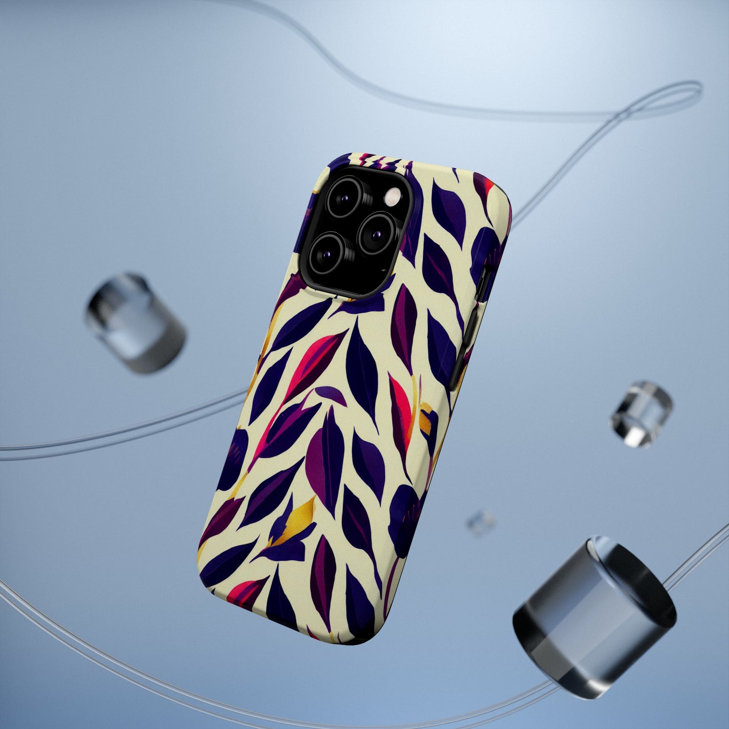 MagSafe Tough iPhone Case - Violet Flourish Damask