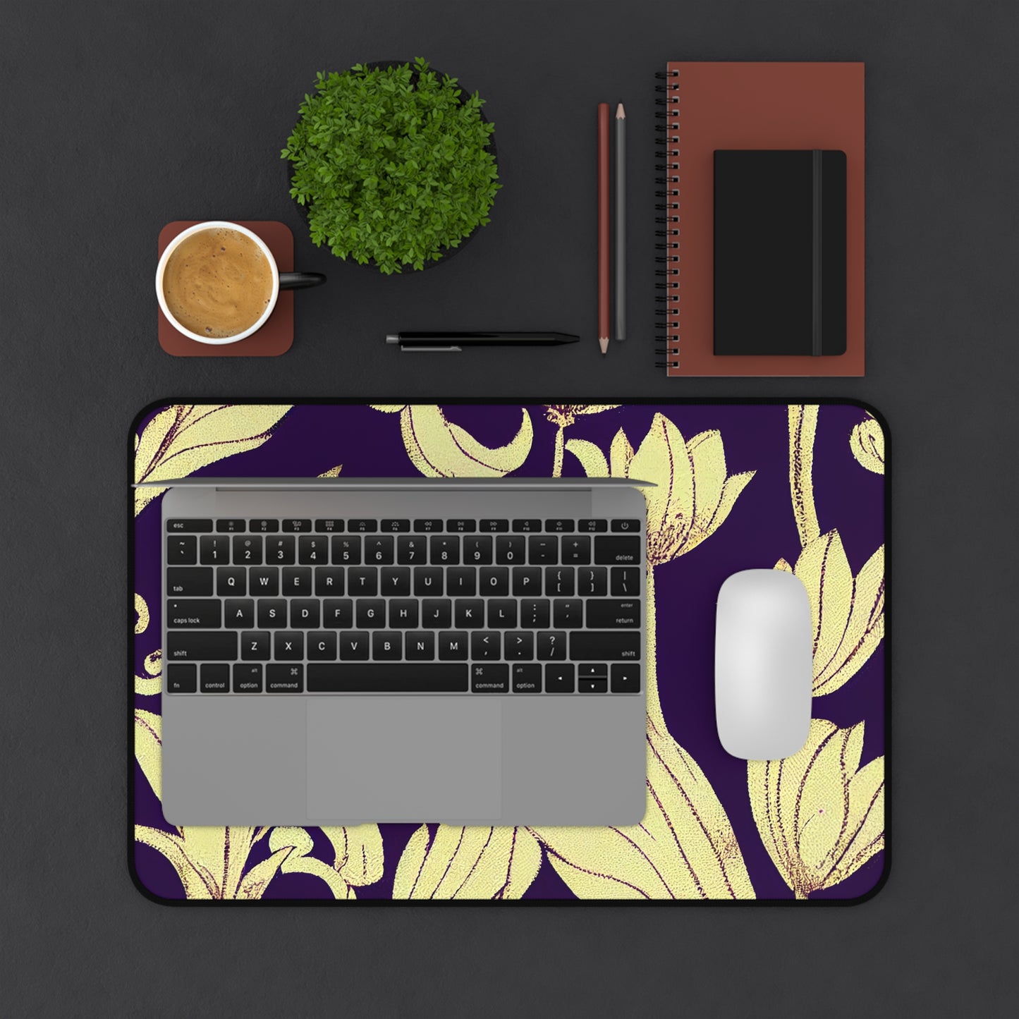 Desk Mat - Baroque Blossom Damask