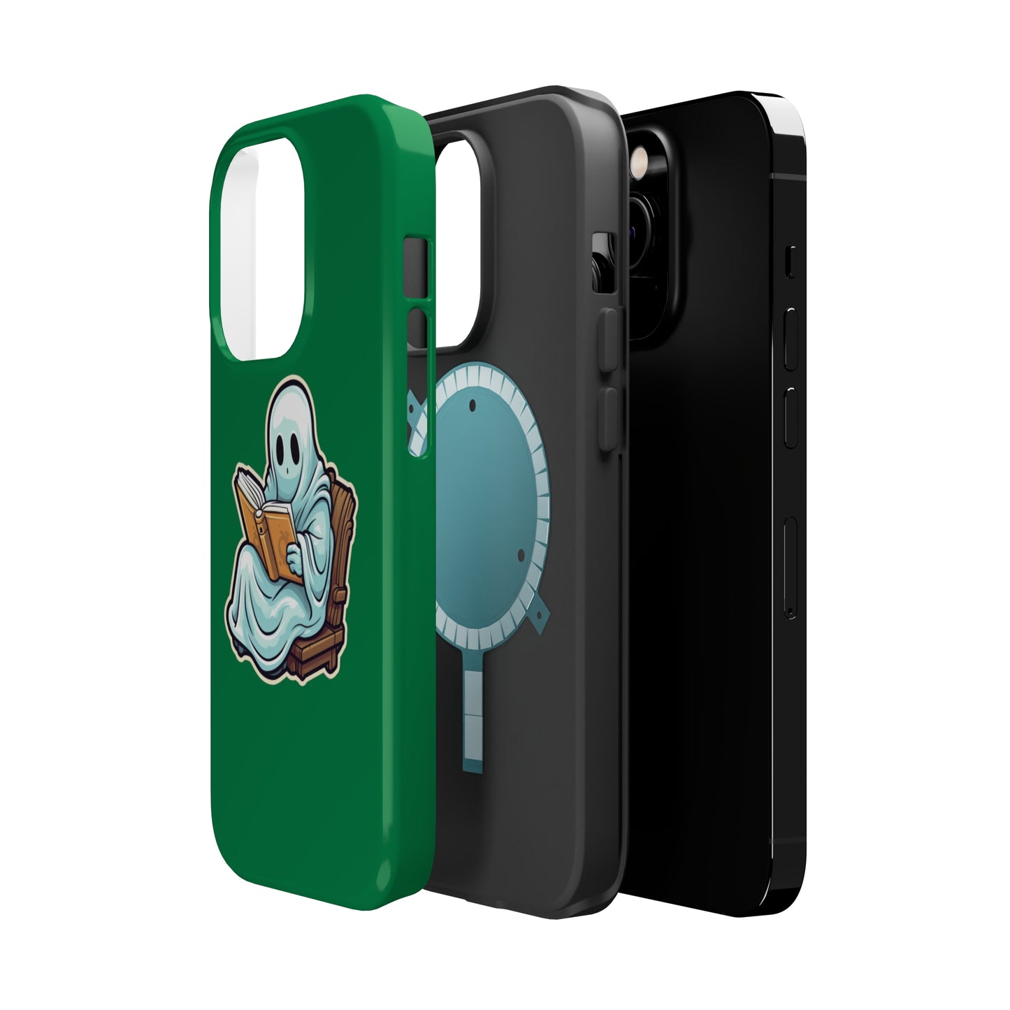 Ghost Reading Books iPhone Case, Halloween Teacher Gift, Librarian, Ghost, Halloween MagSafe Tough iPhone Case
