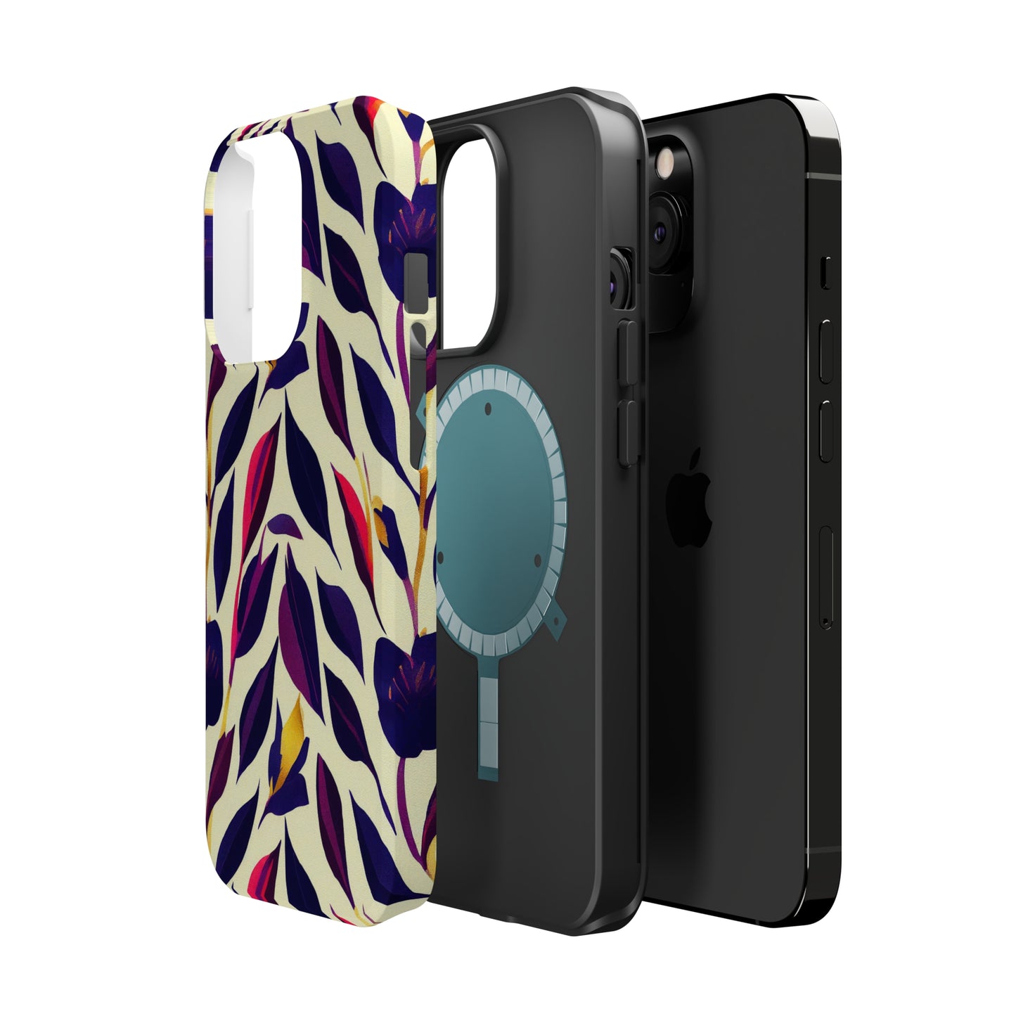 MagSafe Tough iPhone Case - Violet Flourish Damask