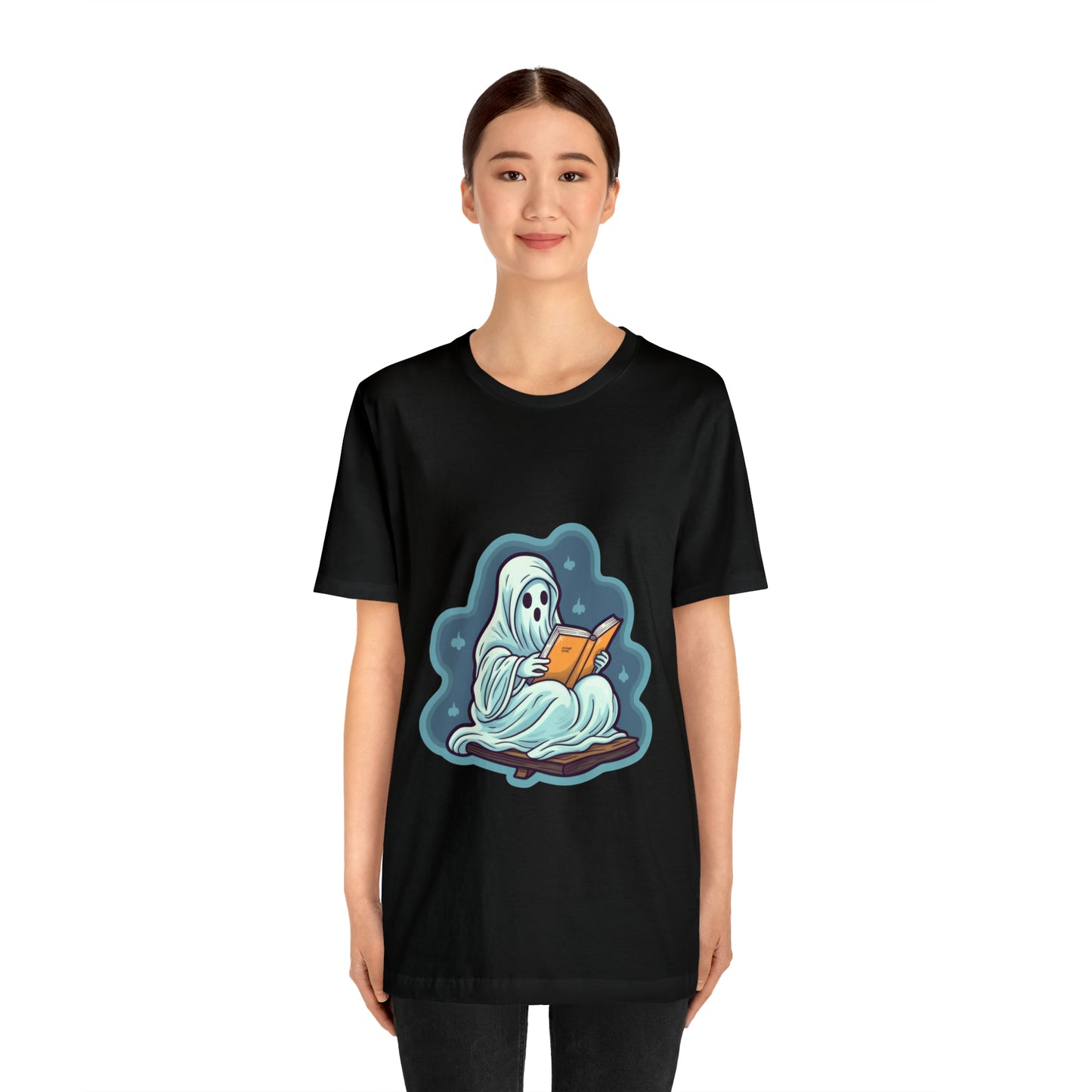 Bookish Ghost Tee, Halloween Literary Tee, Teacher's Halloween Present, Librarian Themed Tee, Spooky Ghost Tee