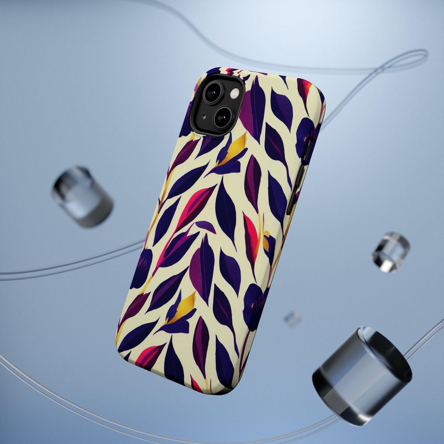 MagSafe Tough iPhone Case - Violet Flourish Damask