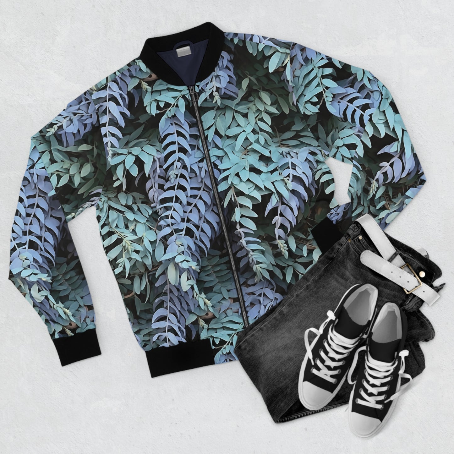 Men's Bomber Jacket - Purple Sage, Purple Sage