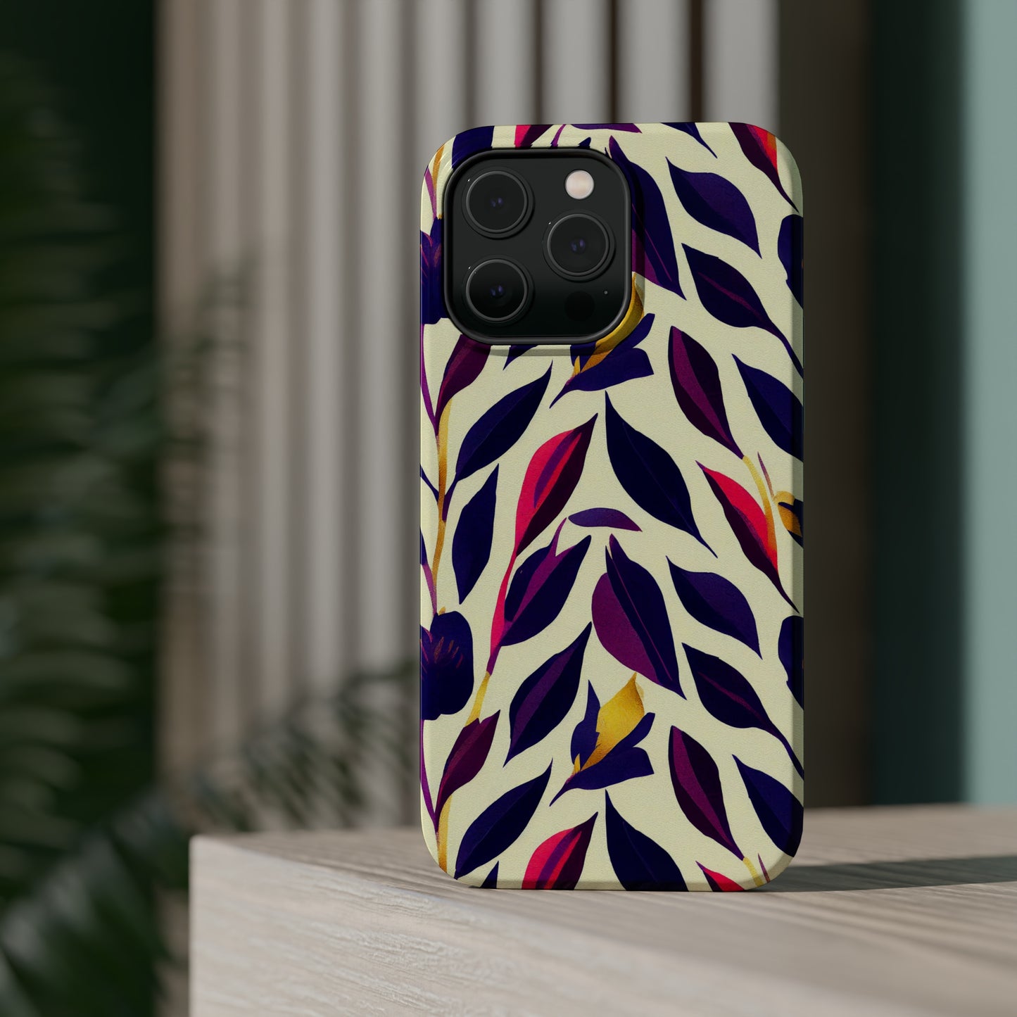 MagSafe Tough iPhone Case - Violet Flourish Damask