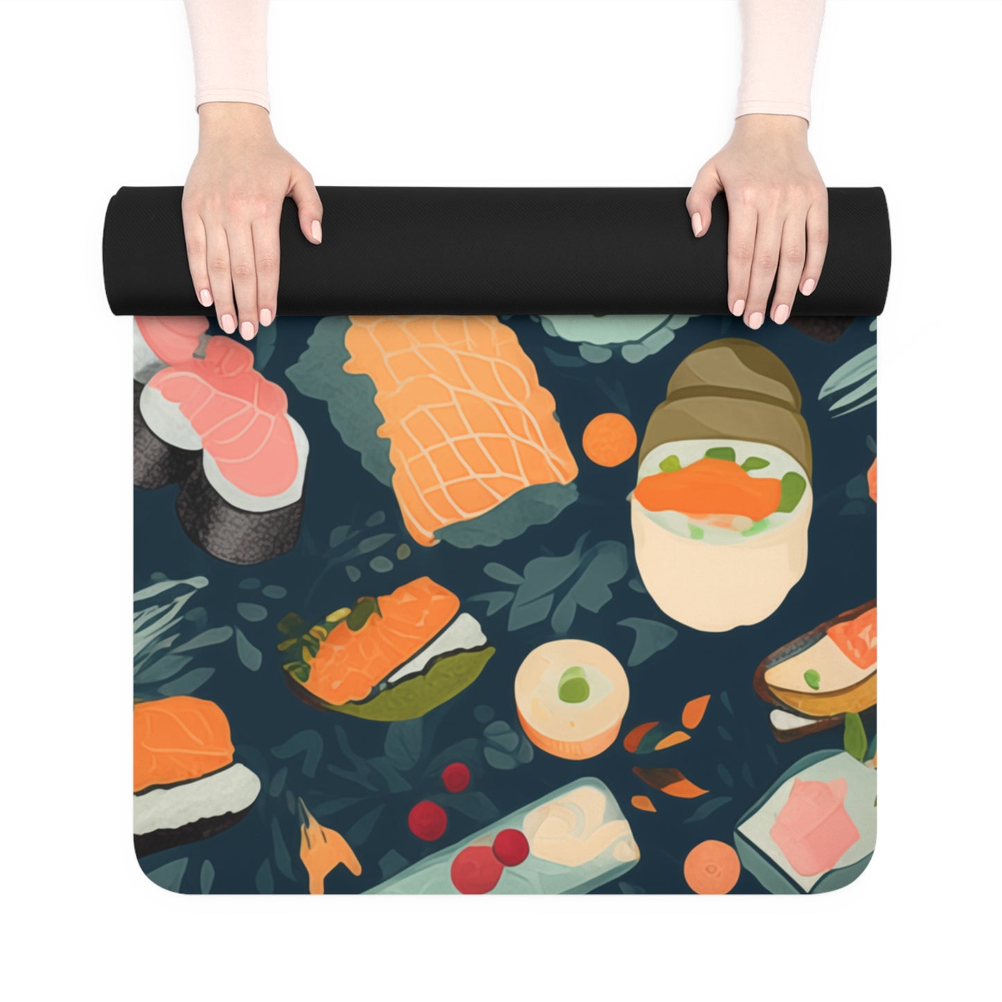 Rubber Yoga Mat- Regina Coyoacan Cute Sushi