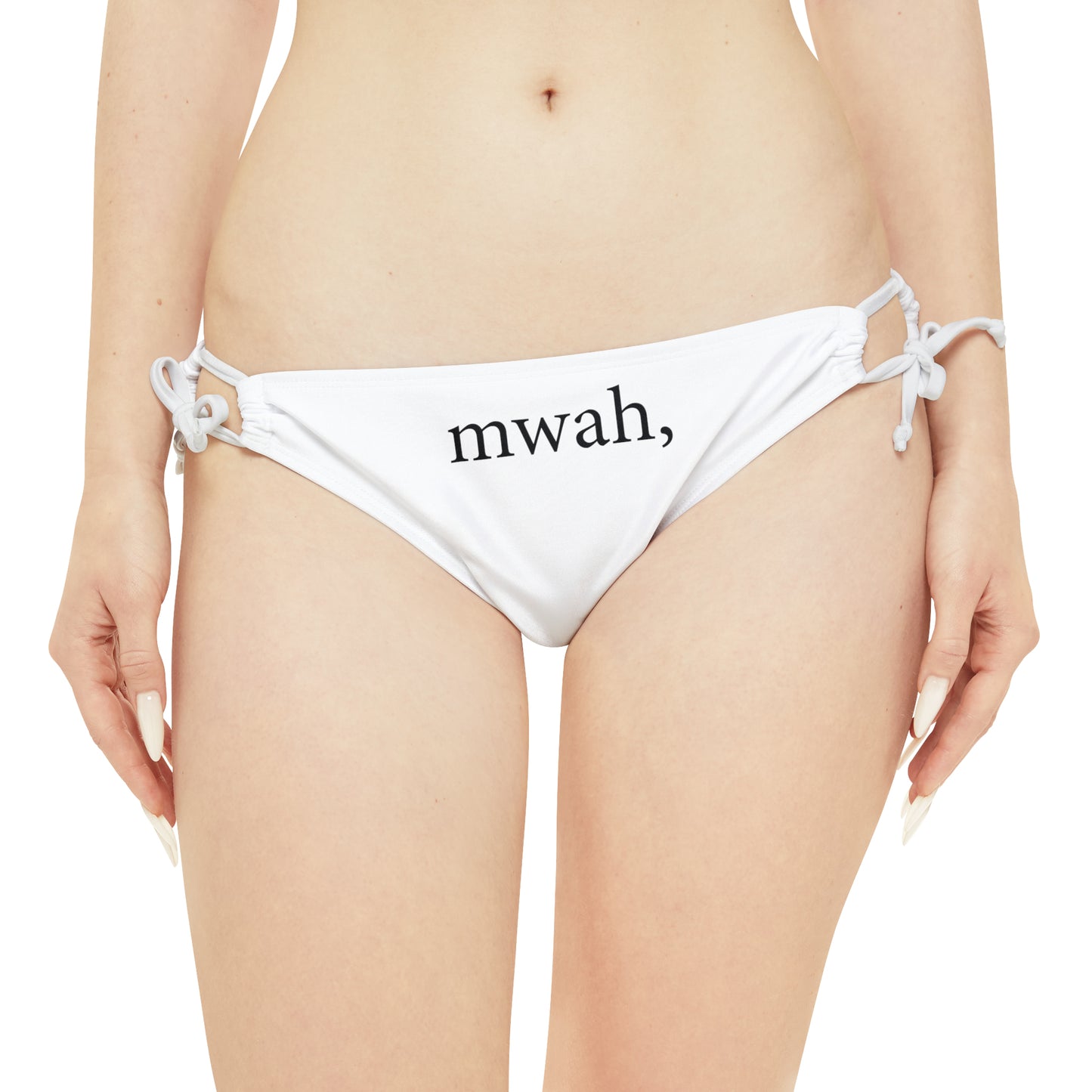 Loop Tie Side Bikini Bottom (AOP) - mwah, no bars.