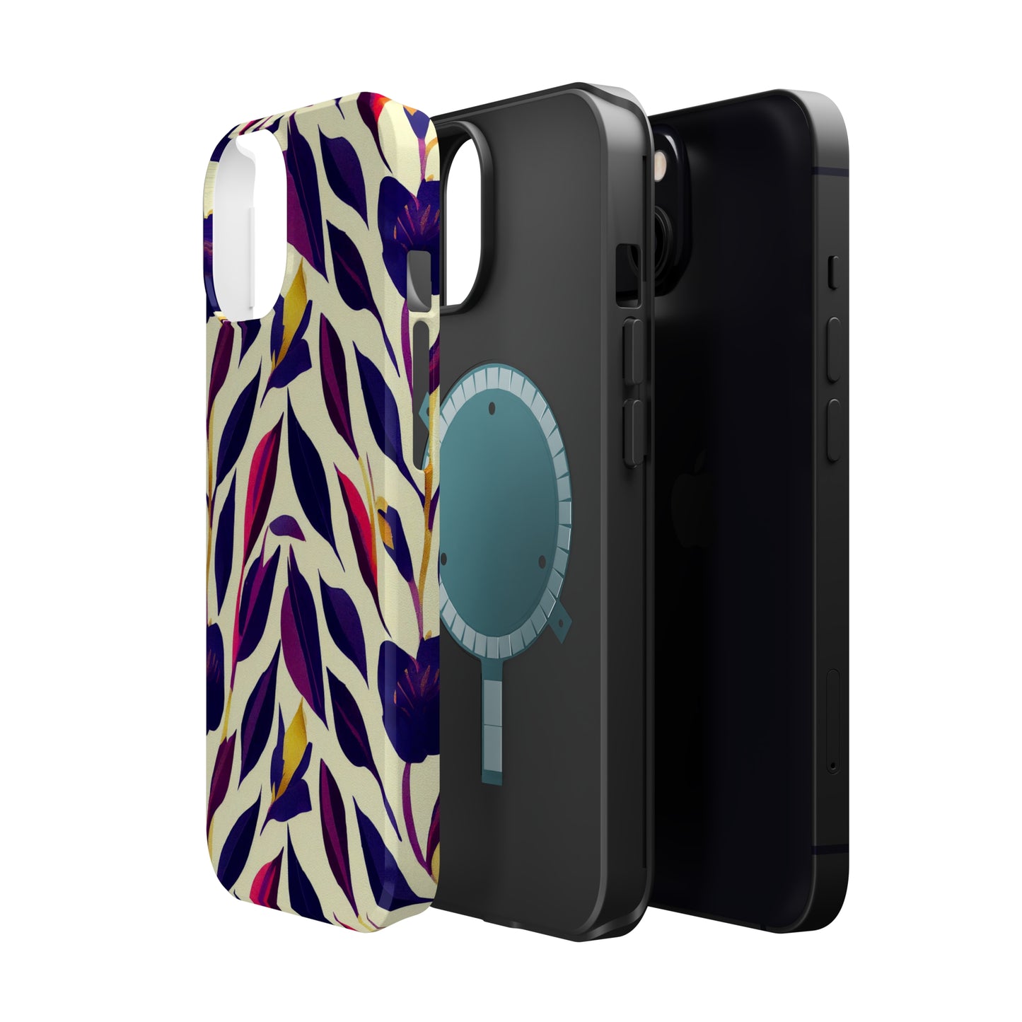 MagSafe Tough iPhone Case - Violet Flourish Damask