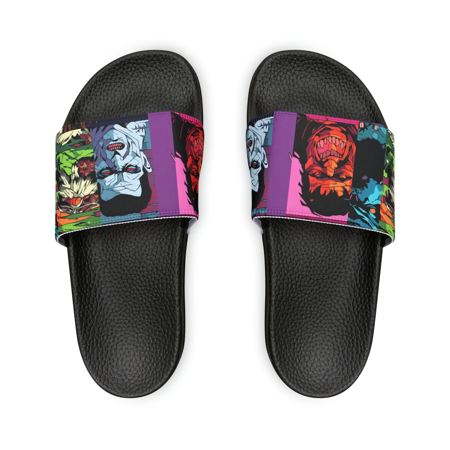 Men's Slide Sandals - Spooky Monsters Anime Beta