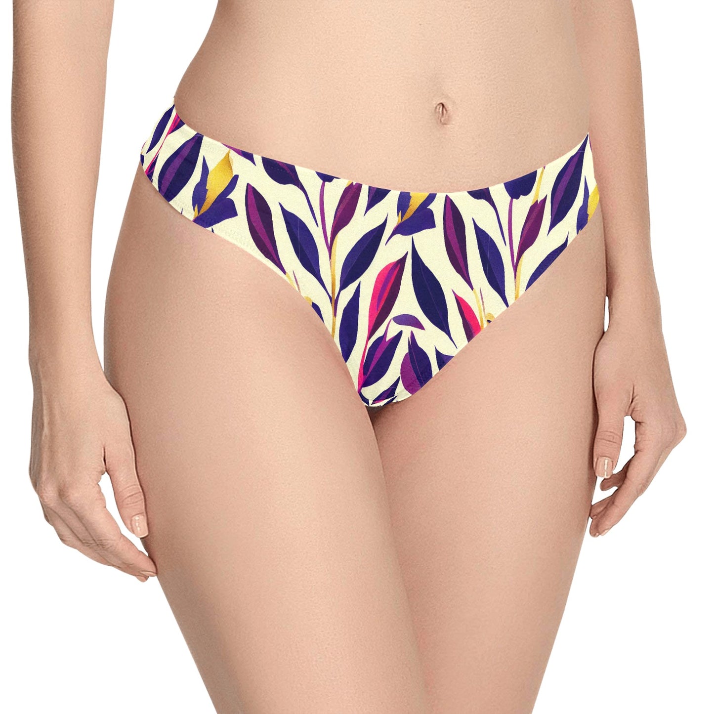 Women's Classic Thong - Violet Flourish Damask