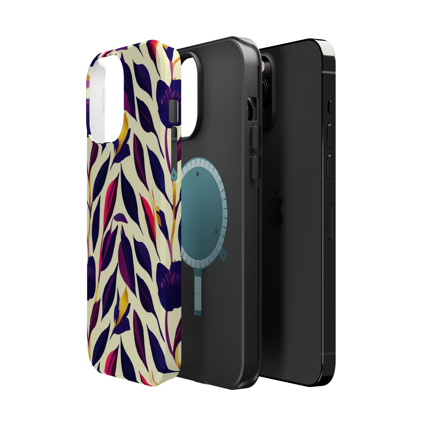 MagSafe Tough iPhone Case - Violet Flourish Damask