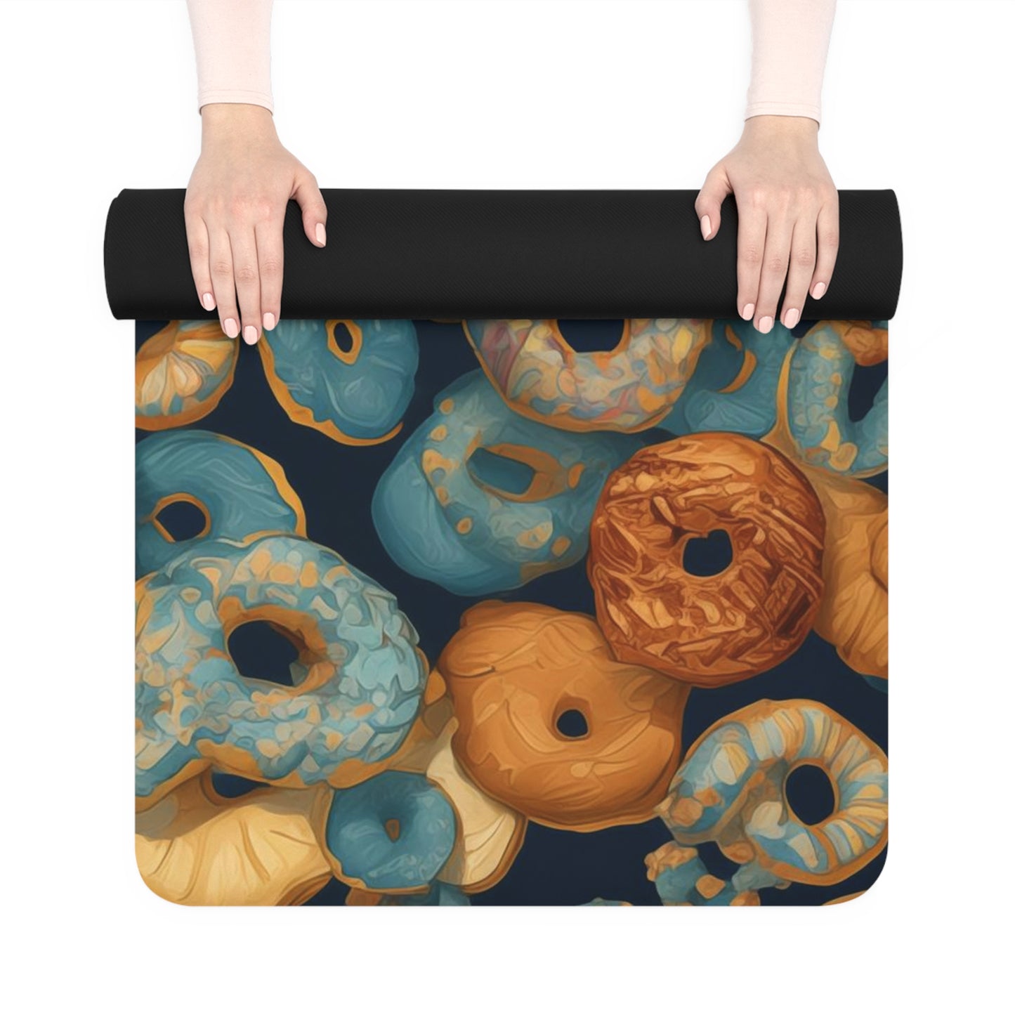 Rubber Yoga Mat- Astrid Vrksasana Anime Donuts