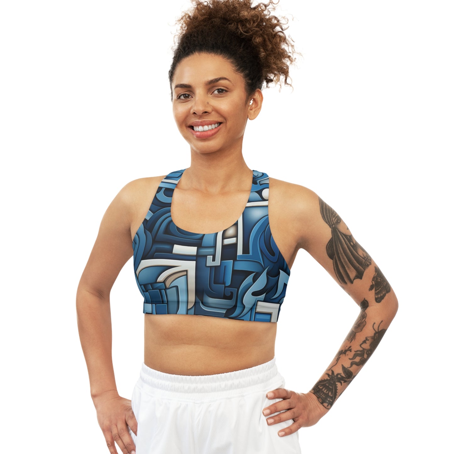 Sports Bra - Ginevra Bhujangasana Greek Key