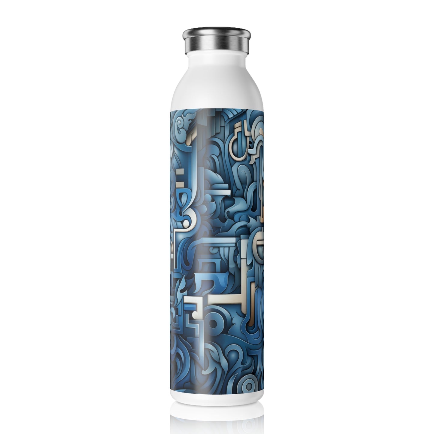 Slim Water Bottle - Ginevra Bhujangasana Greek Key