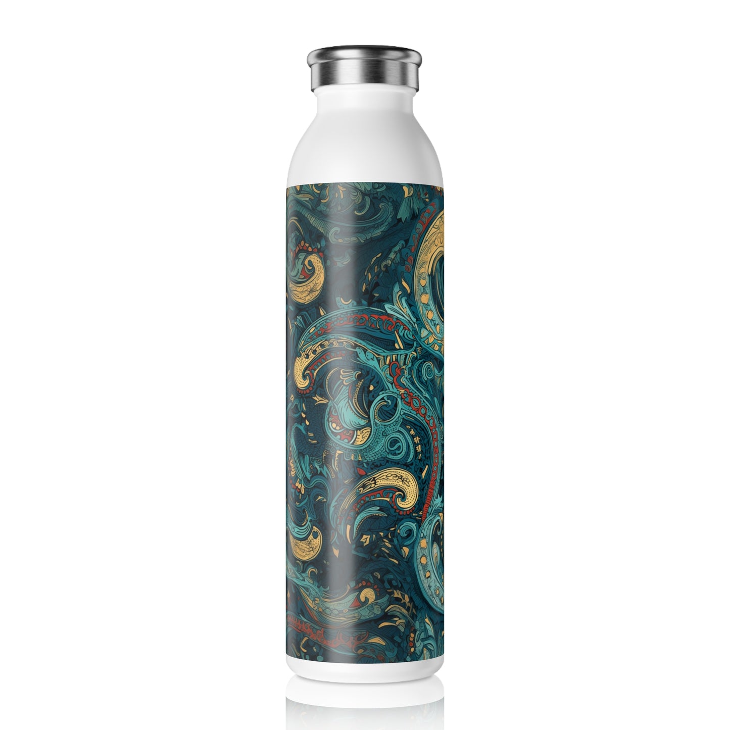 Slim Water Bottle - Martine Trikonasana Paisley