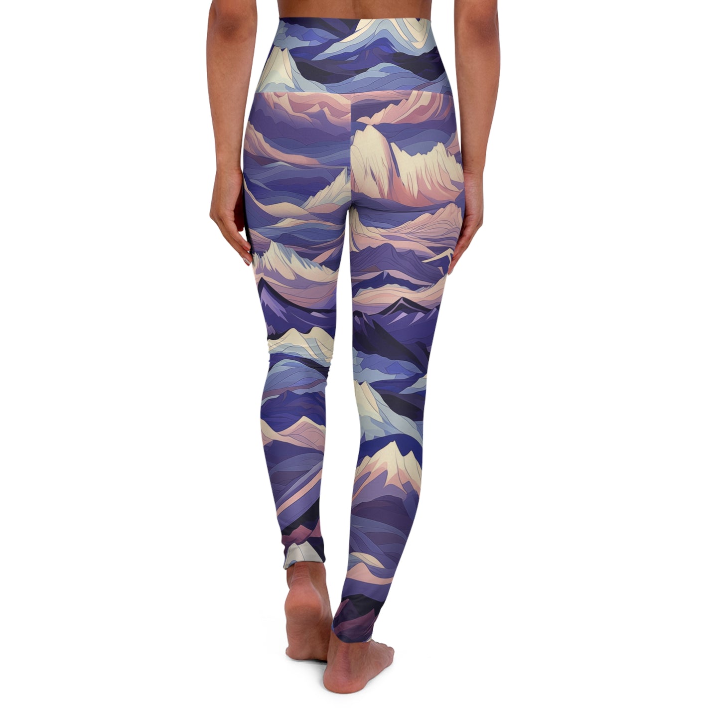 High Waisted Leggings - Euphemia Daugavpils Anime Mountains