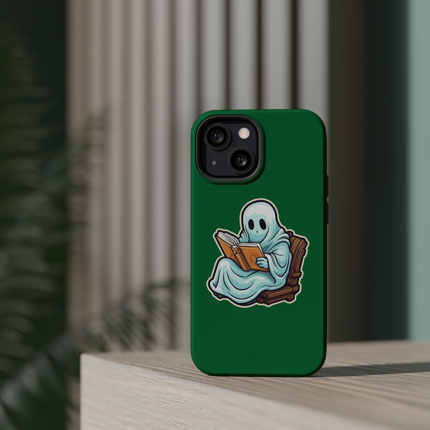 Ghost Reading Books iPhone Case, Halloween Teacher Gift, Librarian, Ghost, Halloween MagSafe Tough iPhone Case