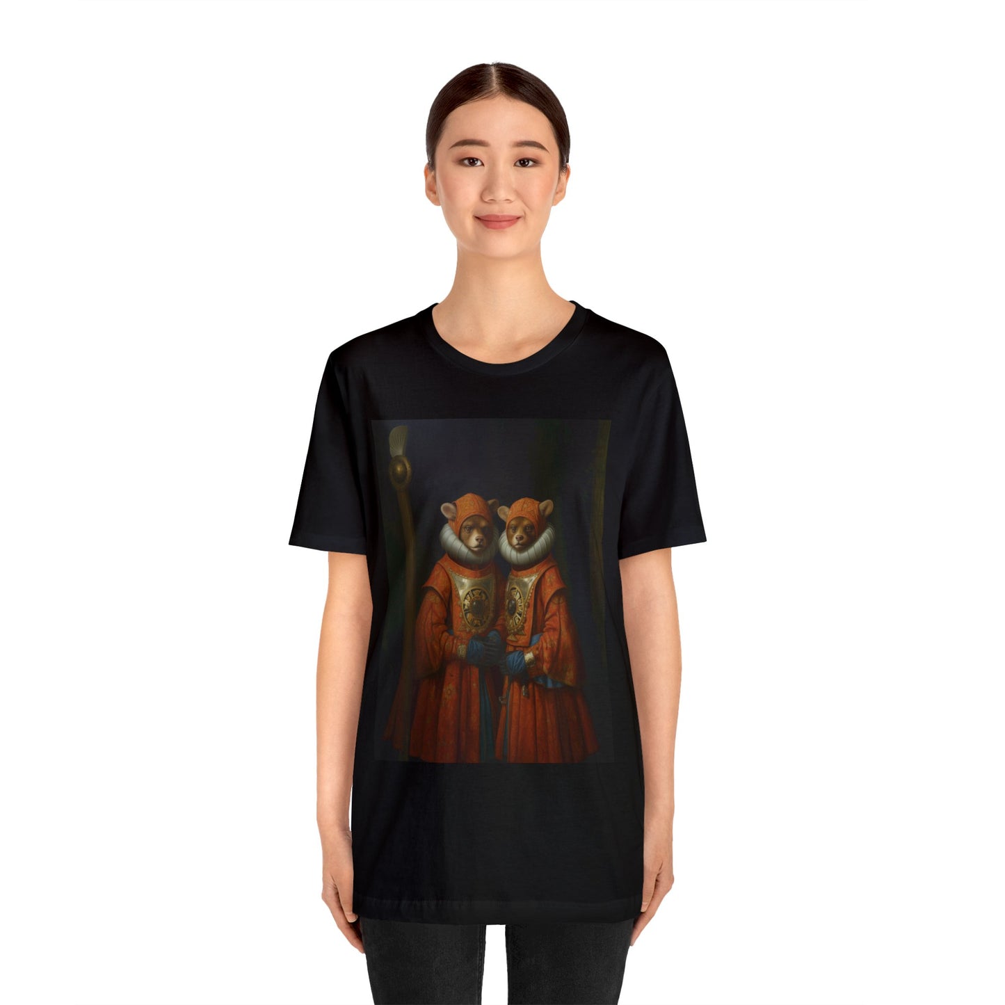 Unisex Jersey Short Sleeve Tee - EwoksBaking in the kitchen wearing an apron