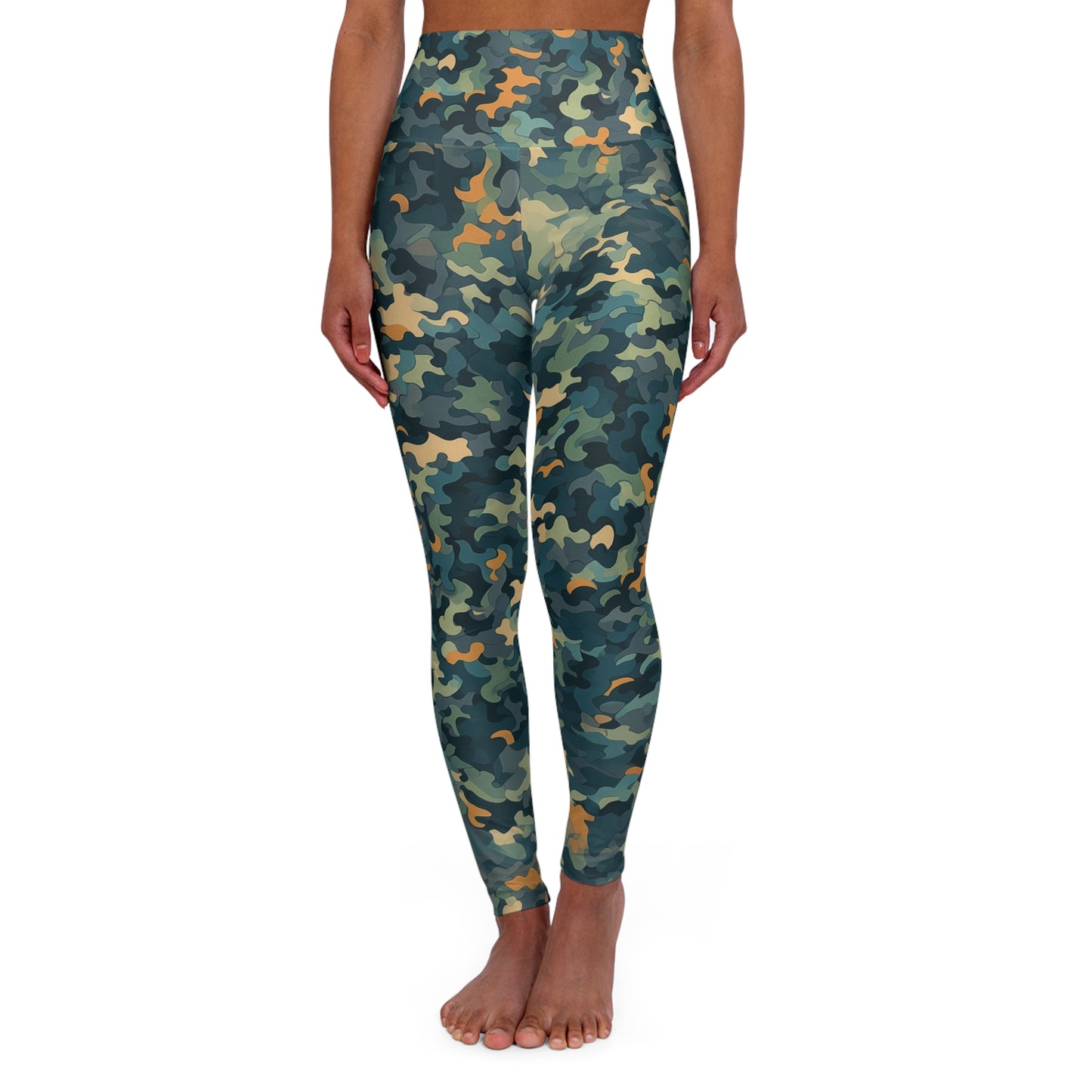 High Waisted Leggings - Jacquette Sirsasana Camouflage