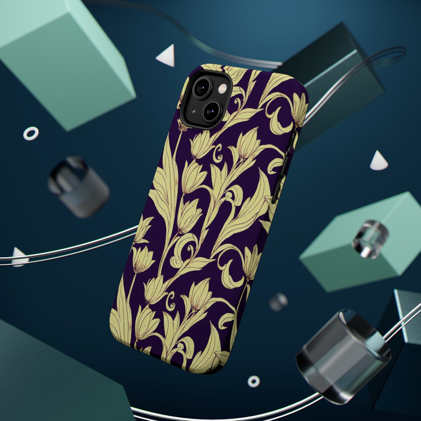 MagSafe Tough iPhone Case - Baroque Blossom Damask