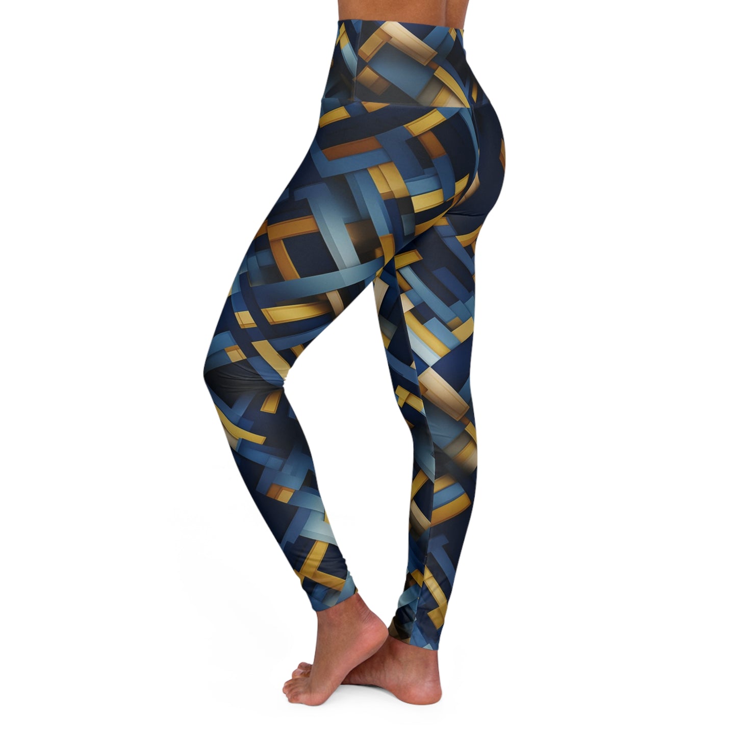 High Waisted Leggings - Luthera Salabhasana Plaid