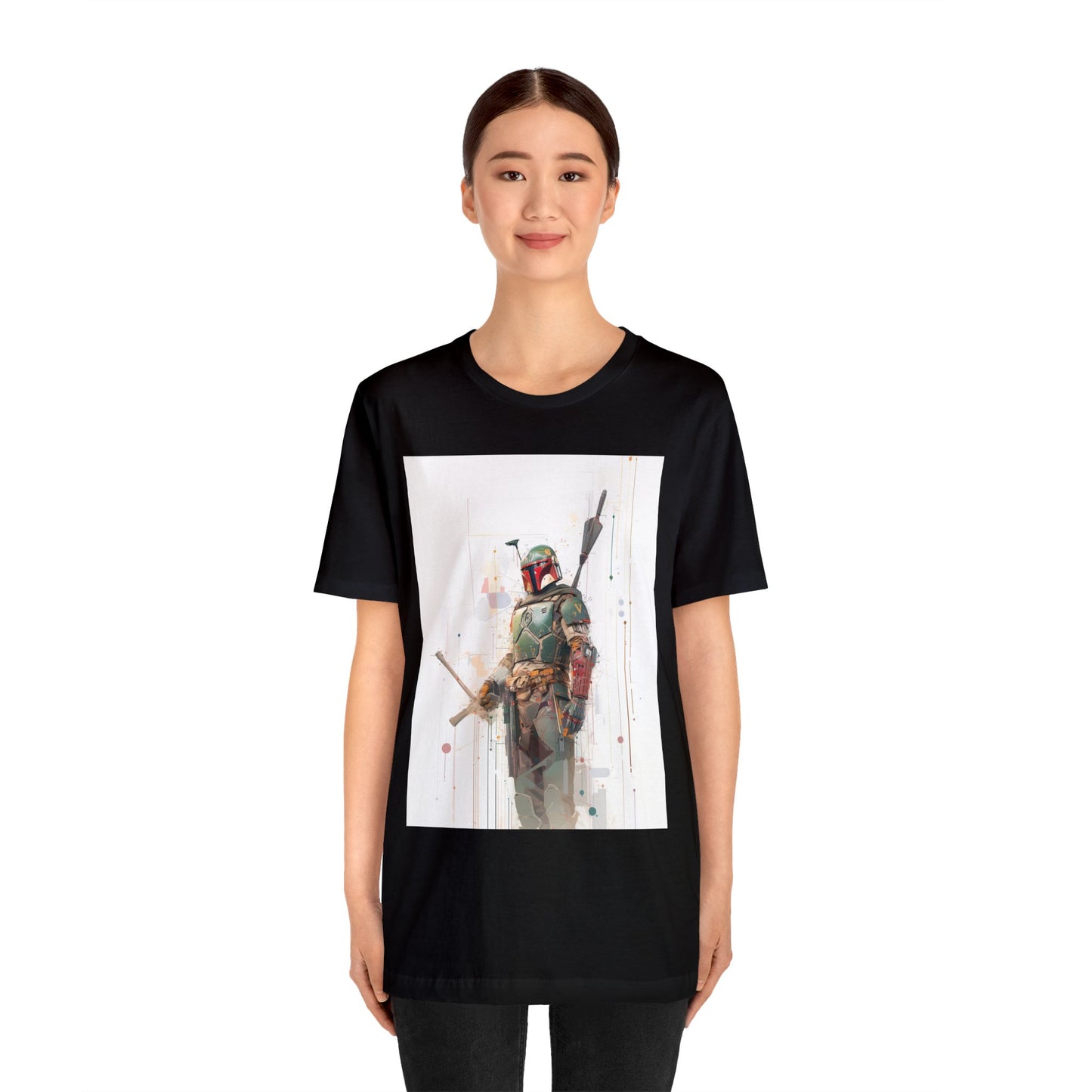 Unisex Jersey Short Sleeve Tee - Boba Fett infographic illustration