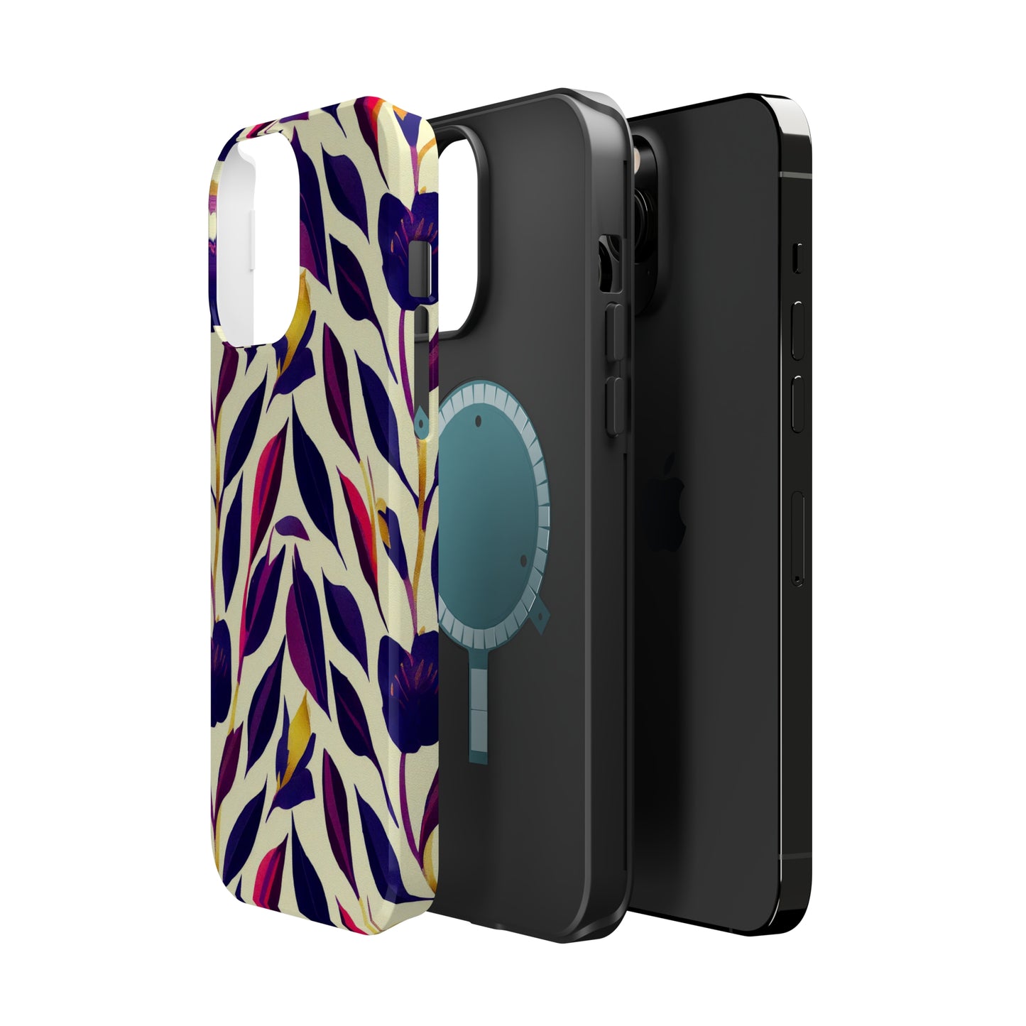 MagSafe Tough iPhone Case - Violet Flourish Damask